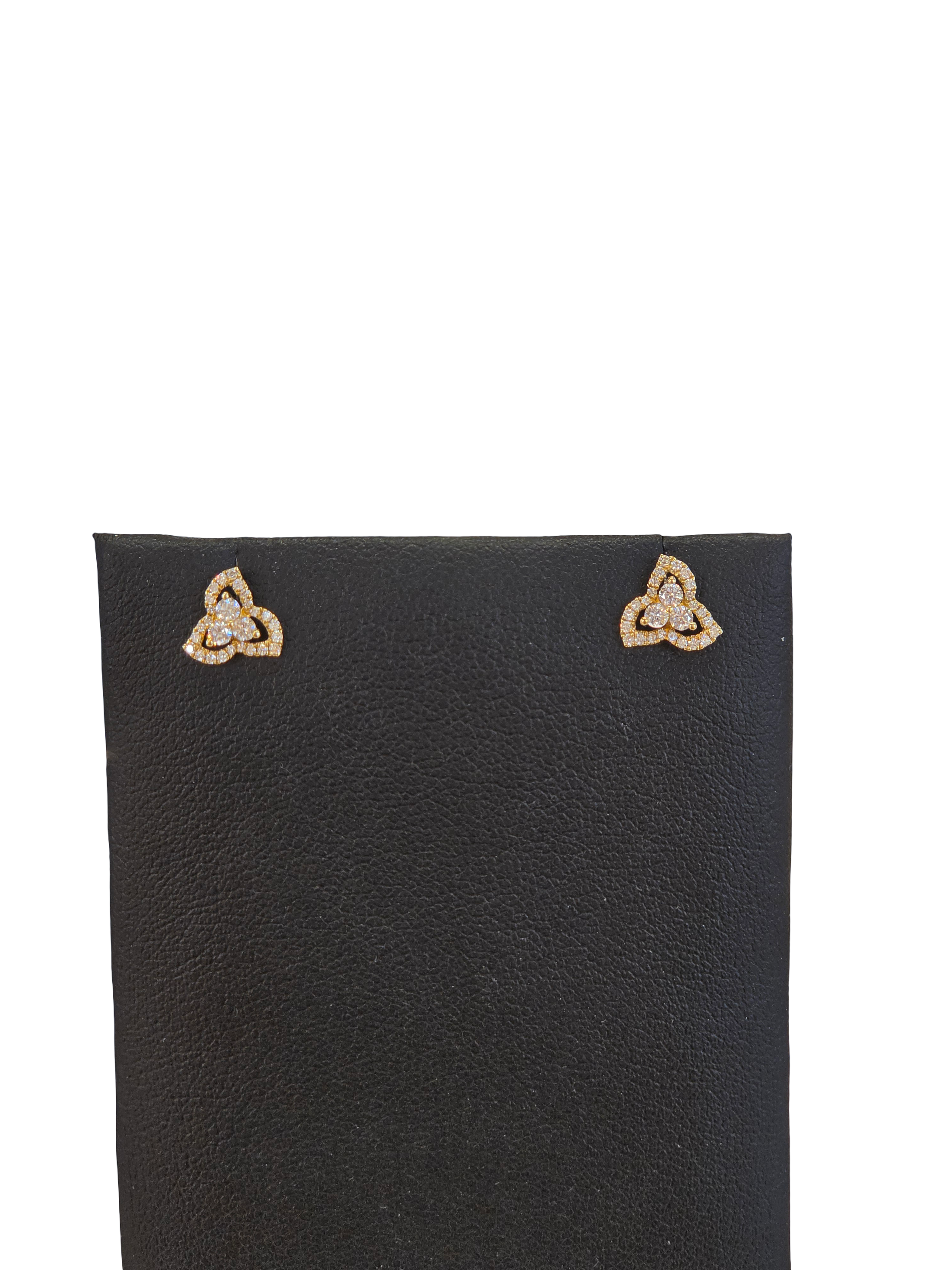 18K Gold Natural Diamond Earrings