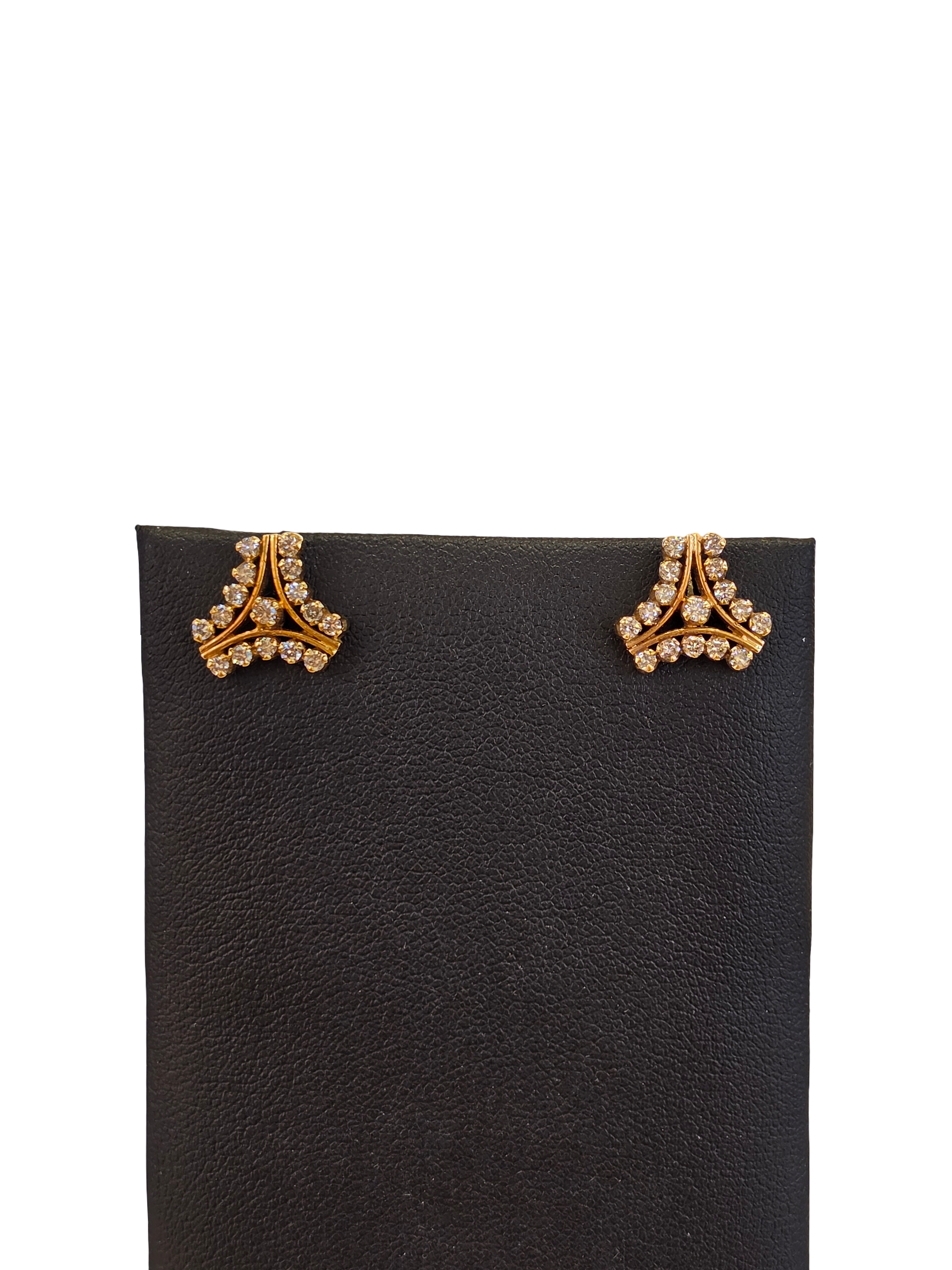 18K Gold Natural Diamond Earrings
