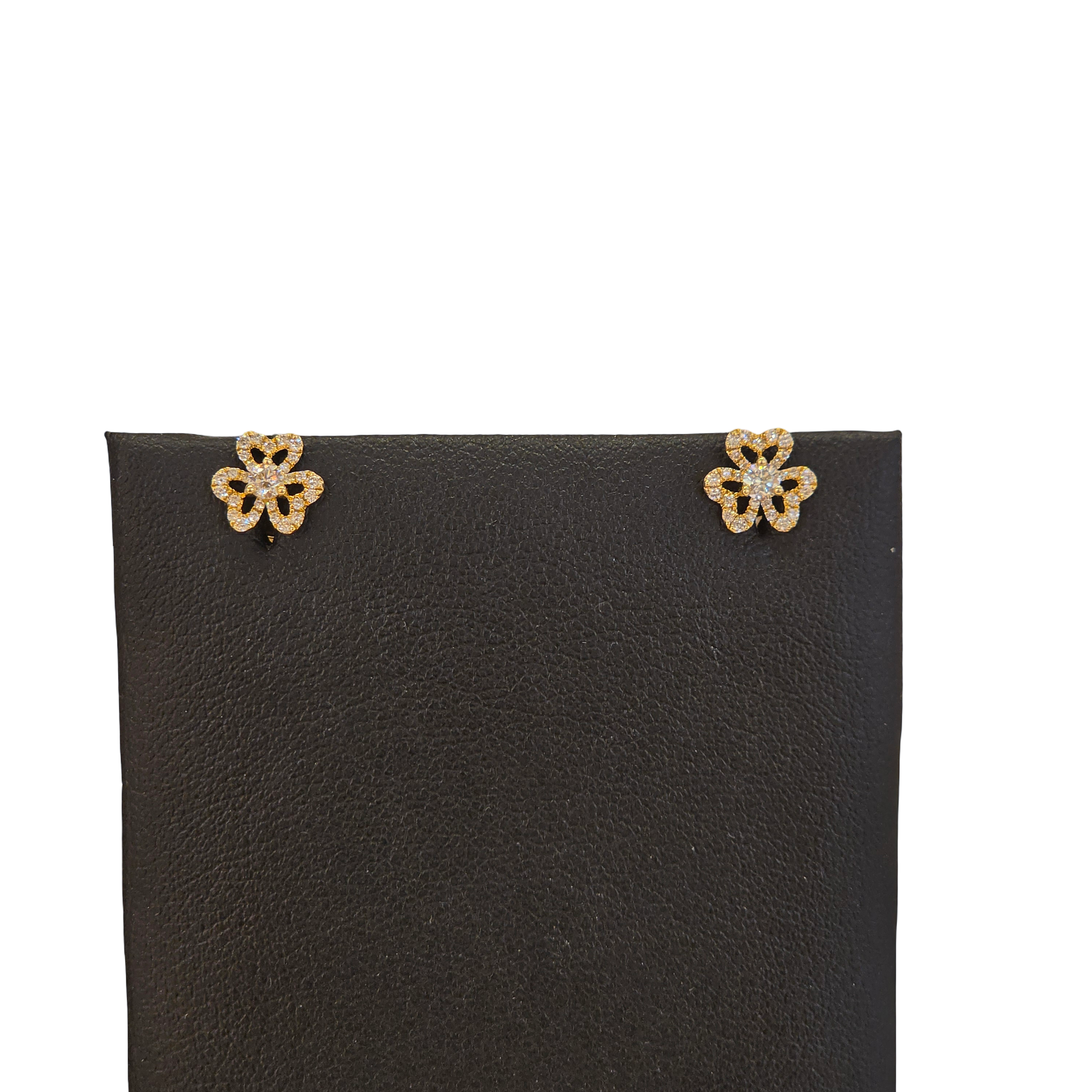 18K Gold Natural Diamond Earrings