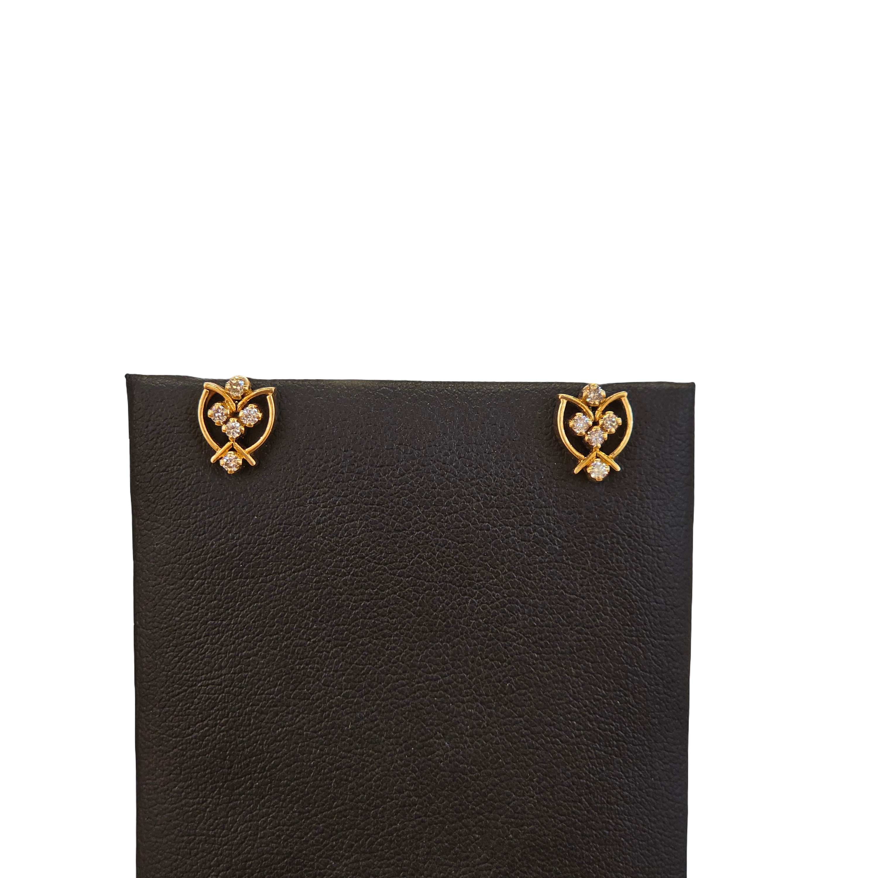 18K Gold Natural Diamond Earrings