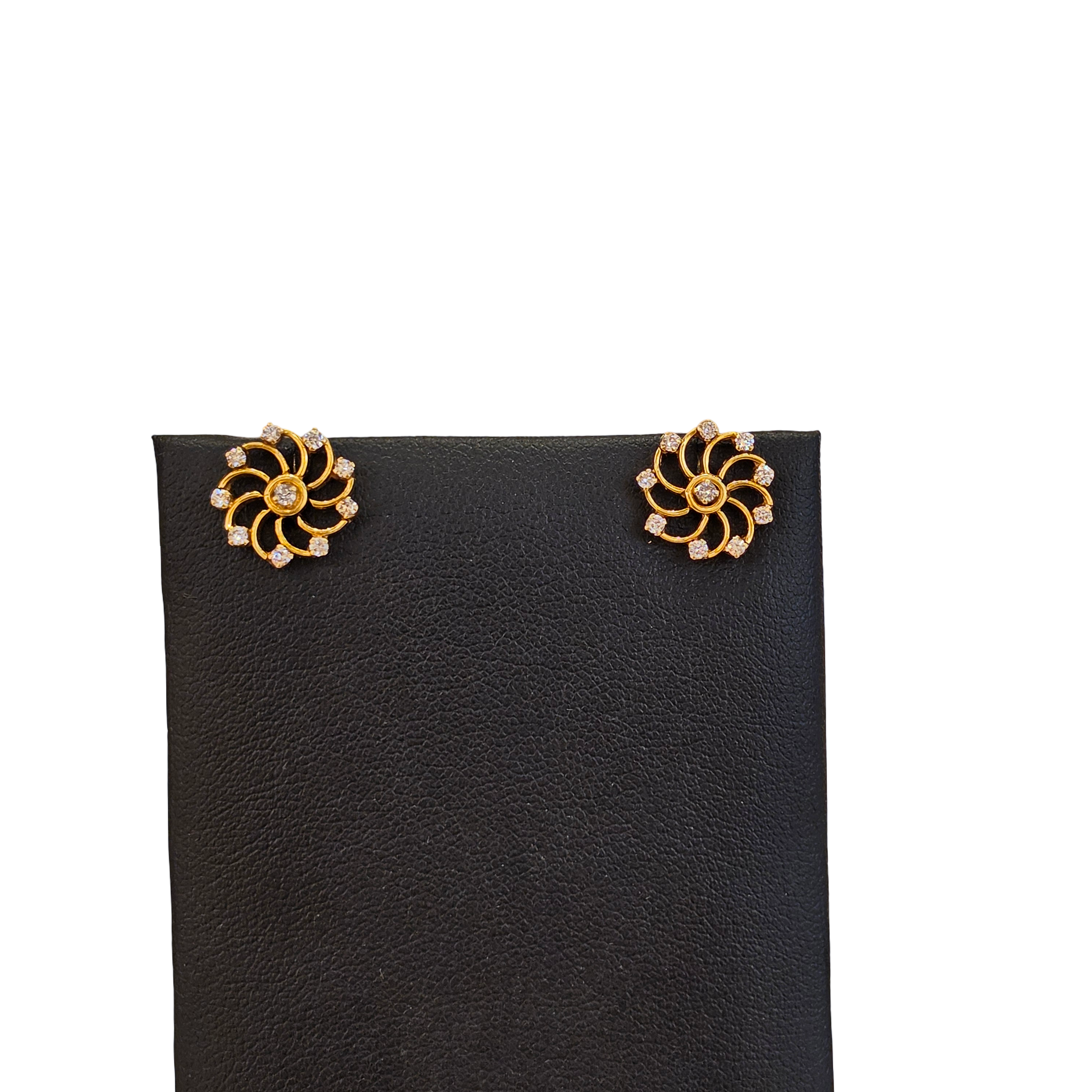 18K Gold Natural Diamond Earrings
