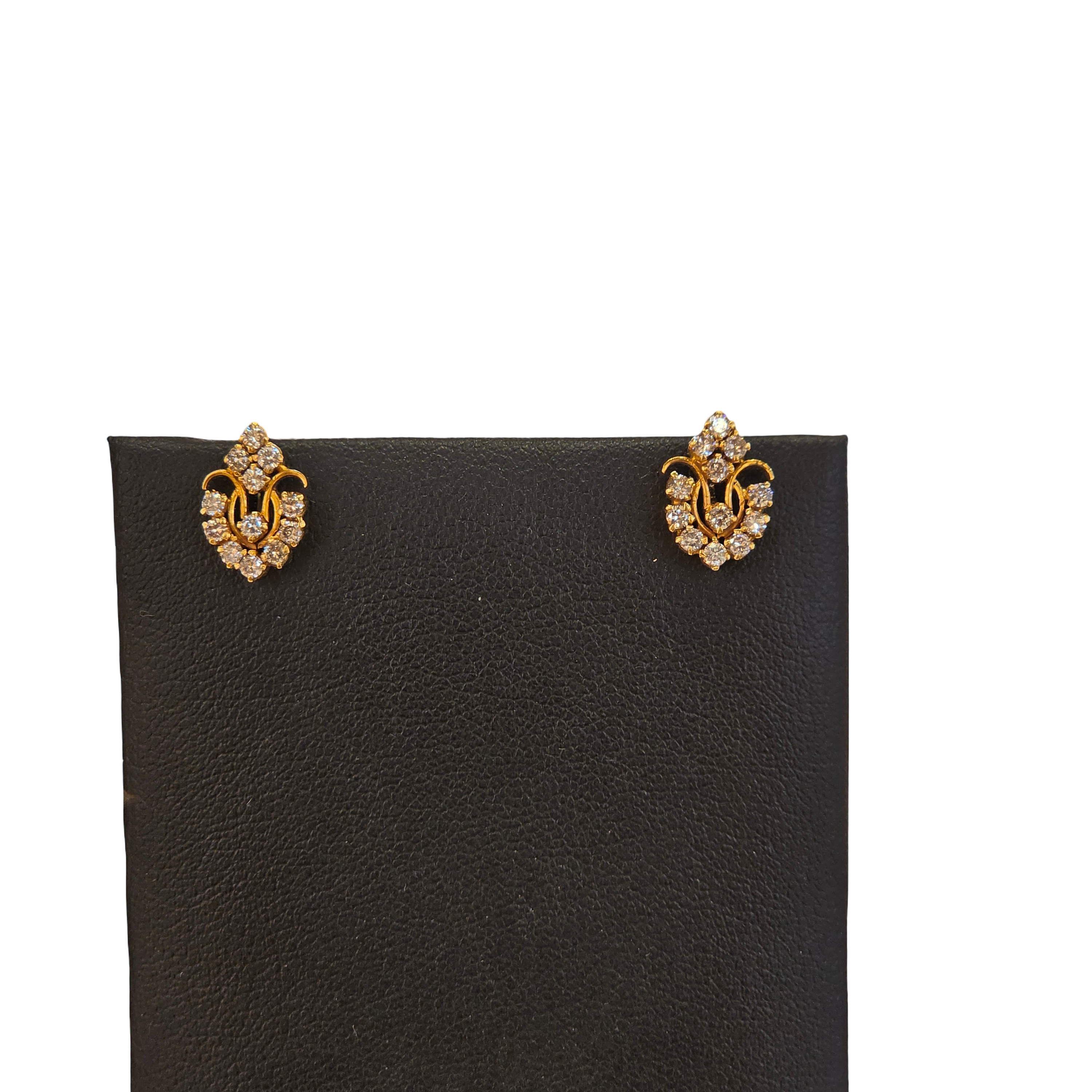 18K Gold Natural Diamond Earrings
