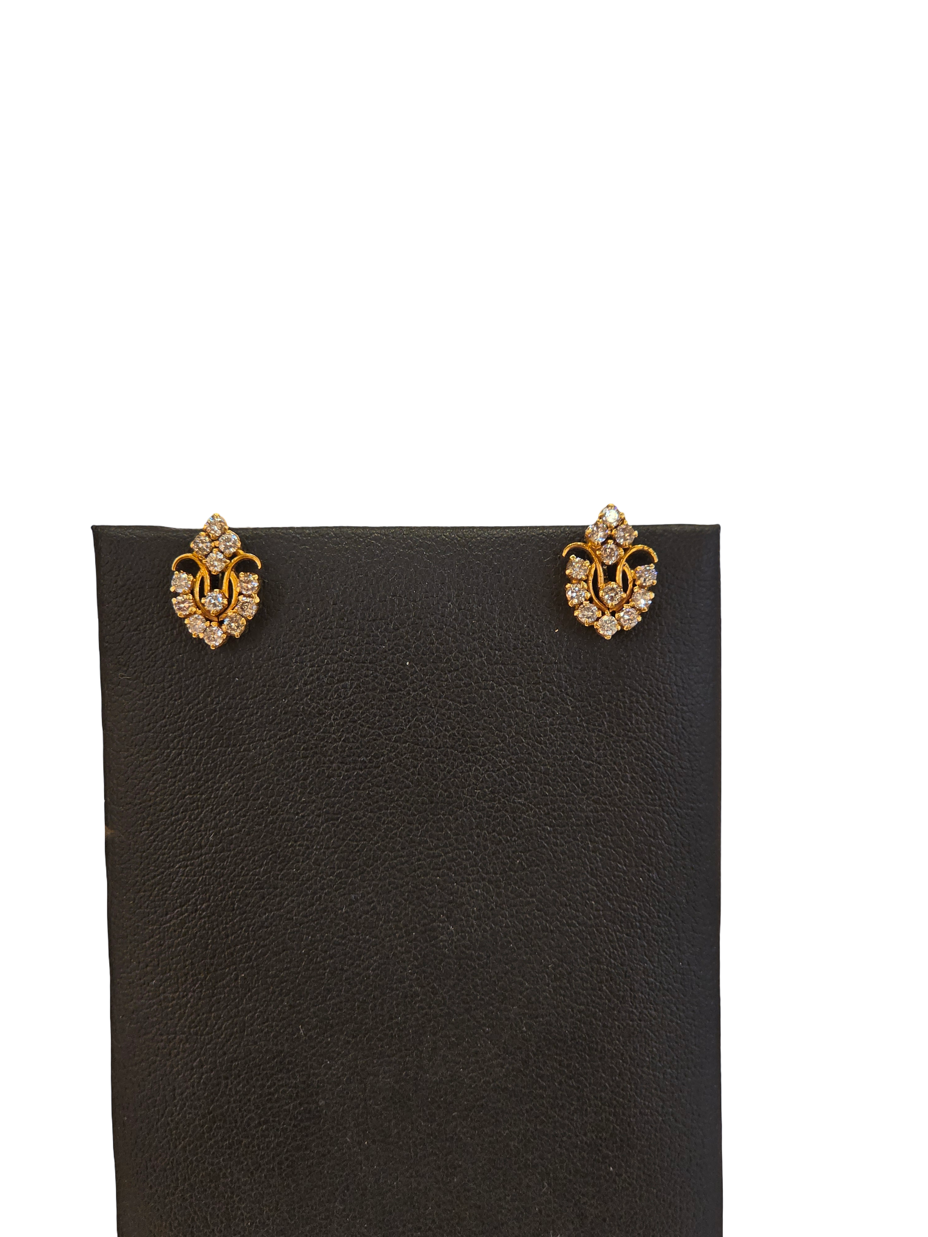 18K Gold Natural Diamond Earrings
