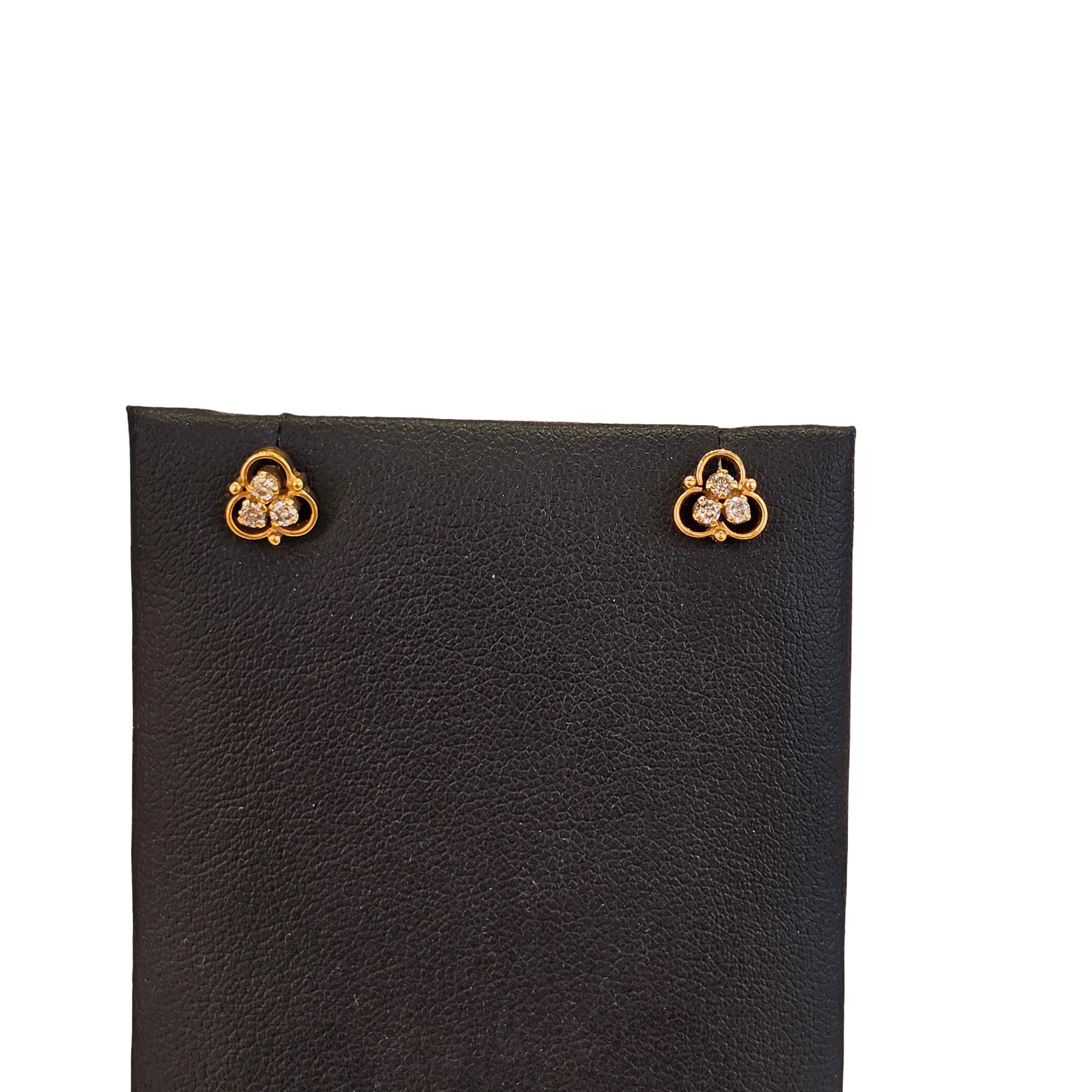 18K Gold Natural Diamond Earrings