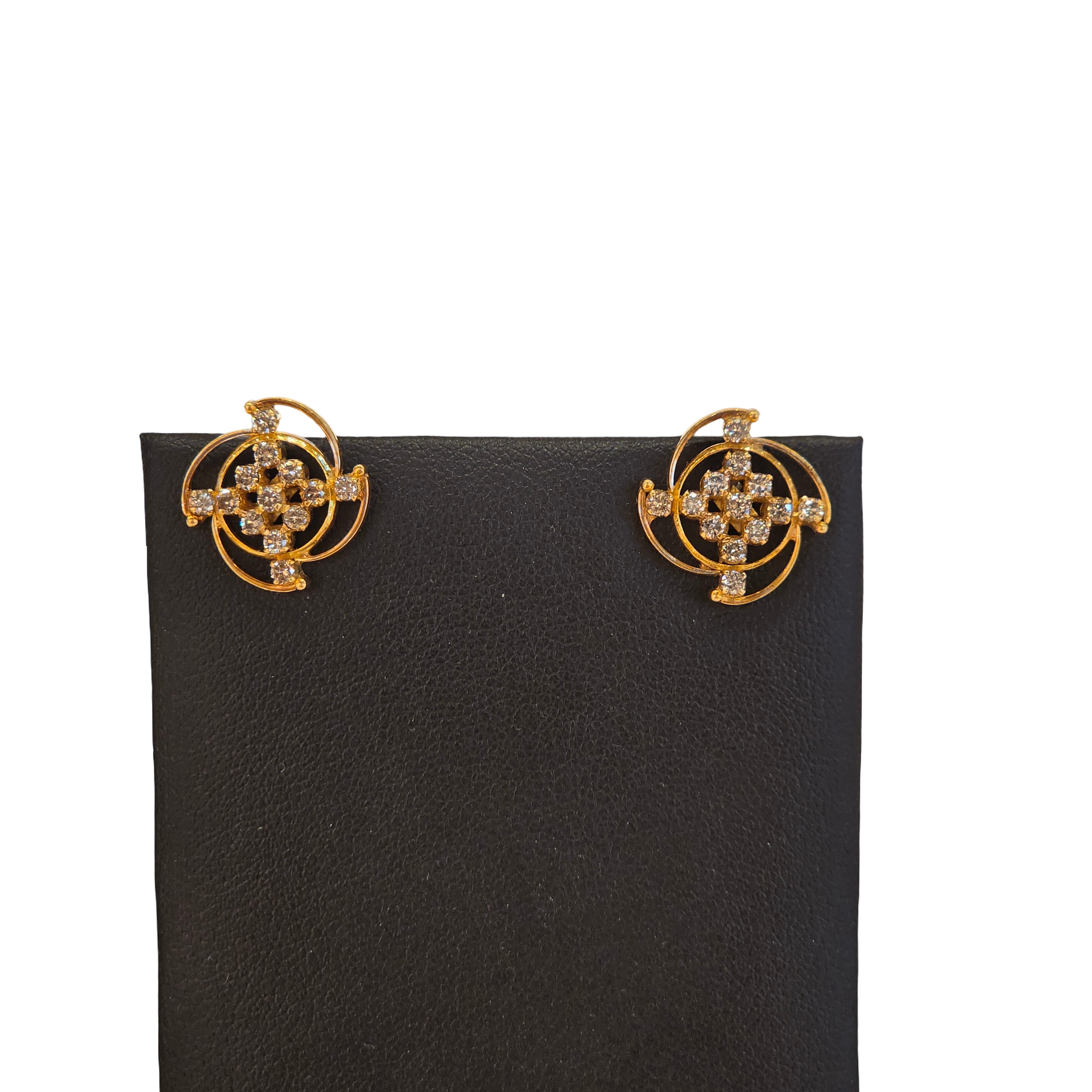 18K Gold Natural Diamond Earrings