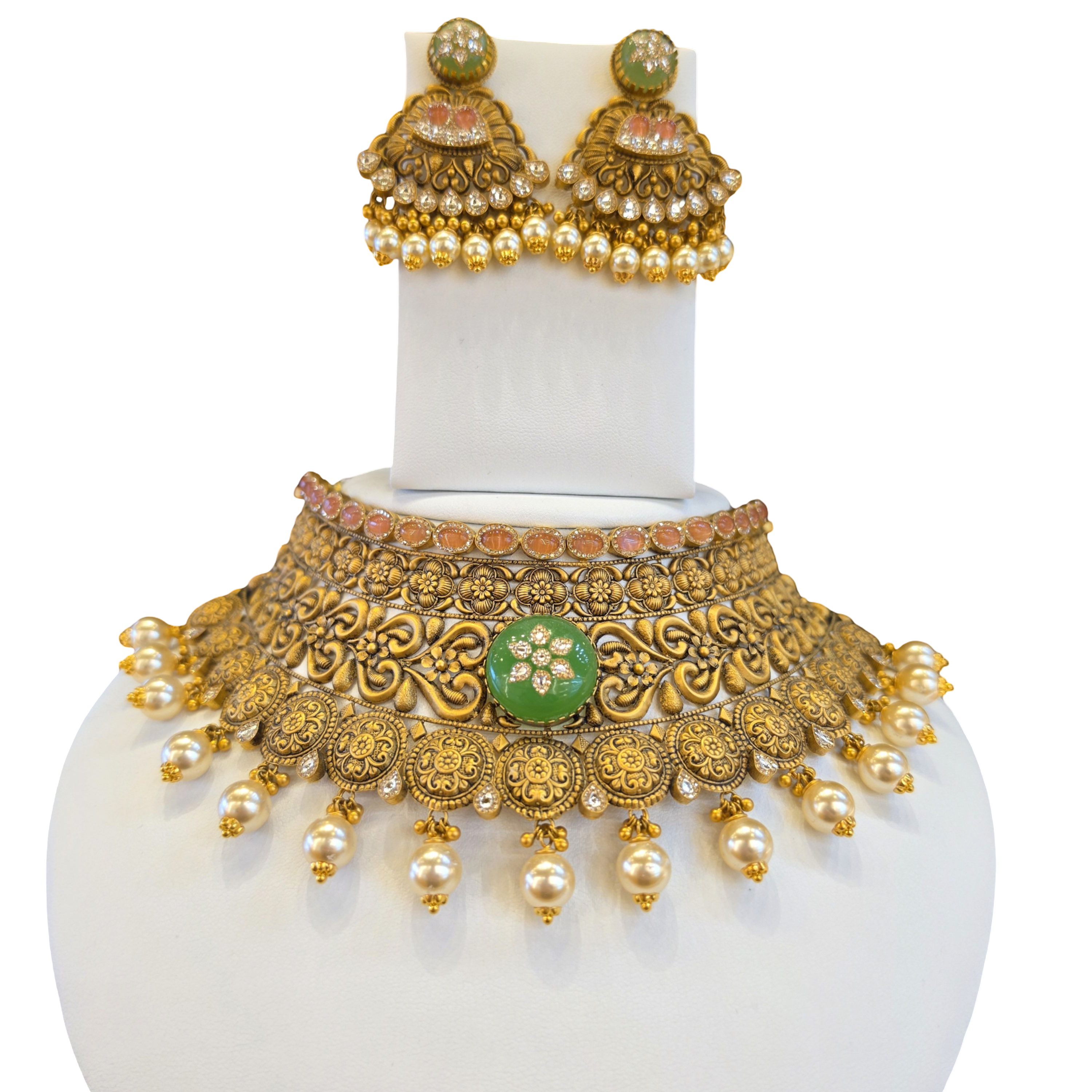 22K Gold Designer Antique Bridal Set