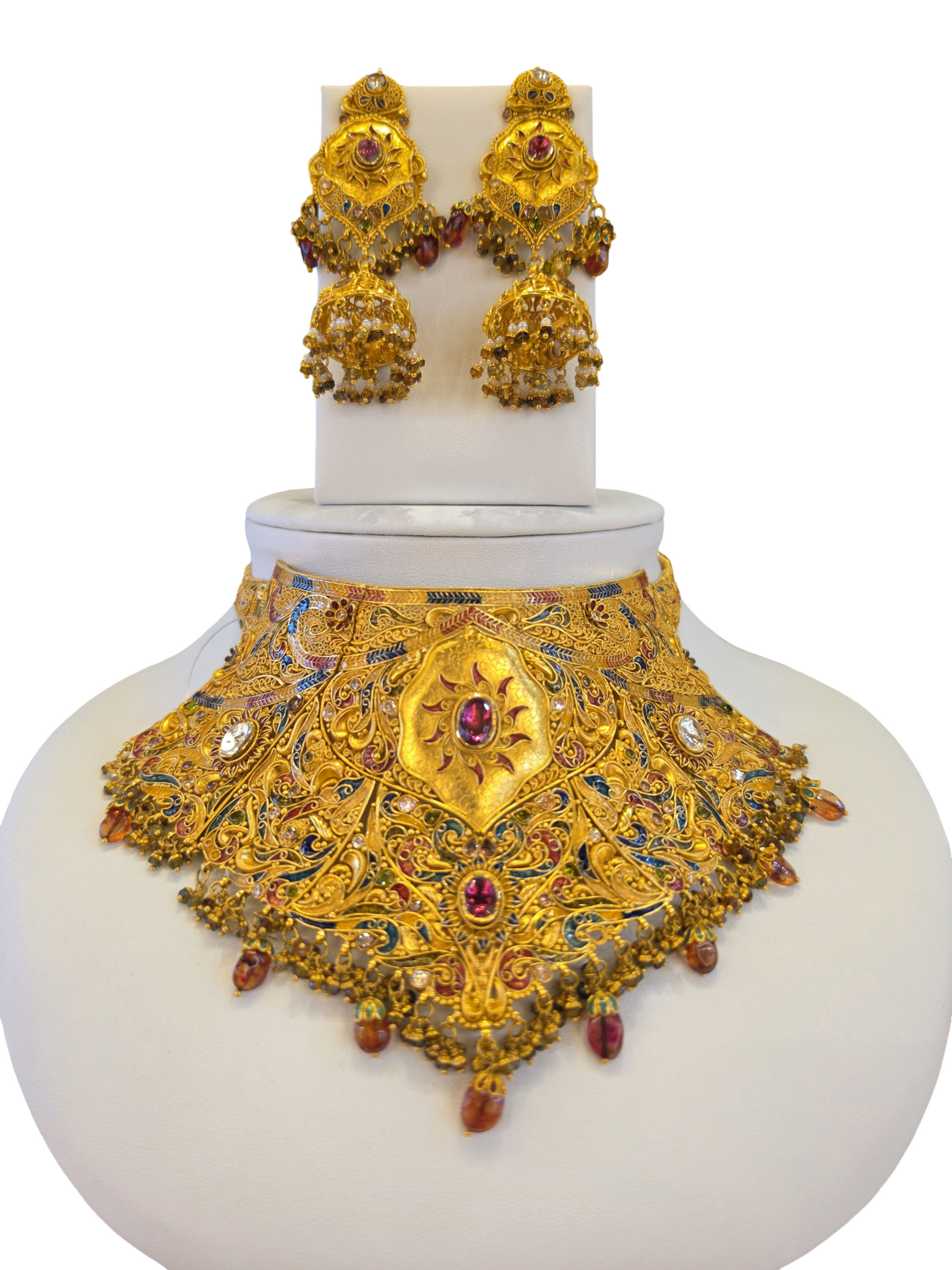 22K Gold Designer Antique Bridal Set
