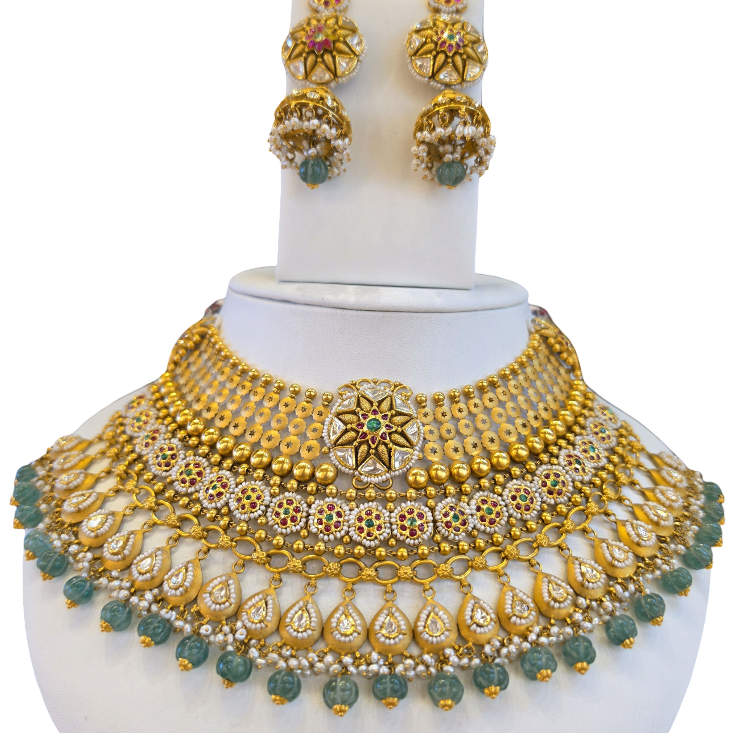 22K Gold Designer Antique Bridal Set