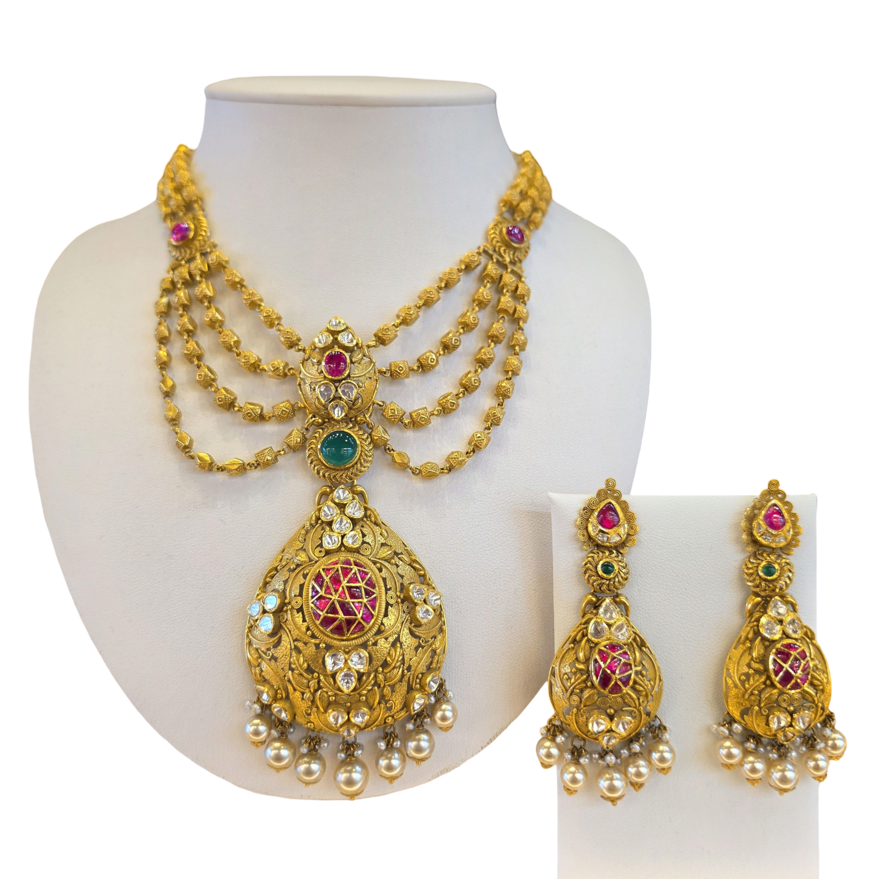 22K Gold Designer Antique Bridal Set