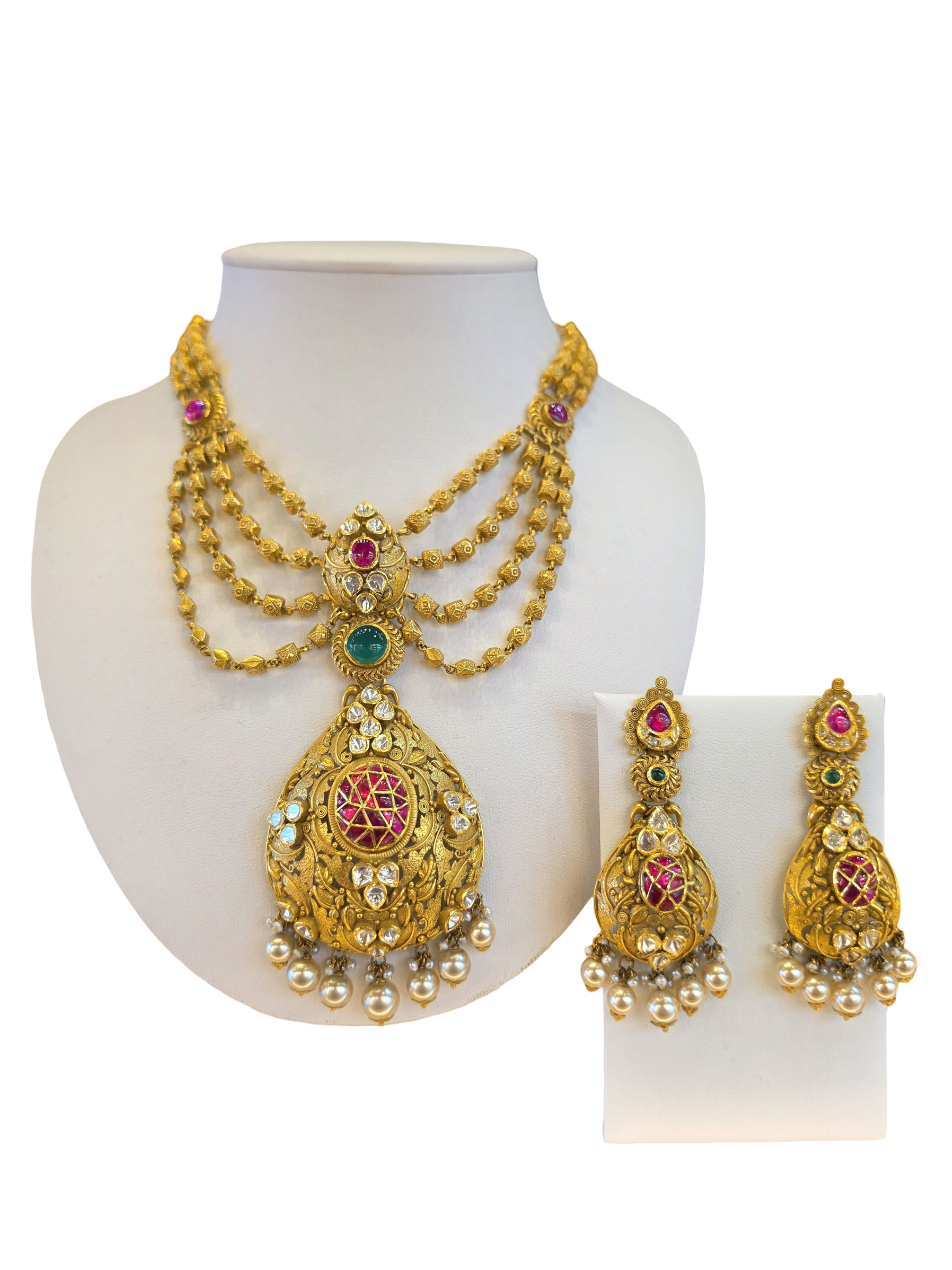 22K Gold Designer Antique Bridal Set