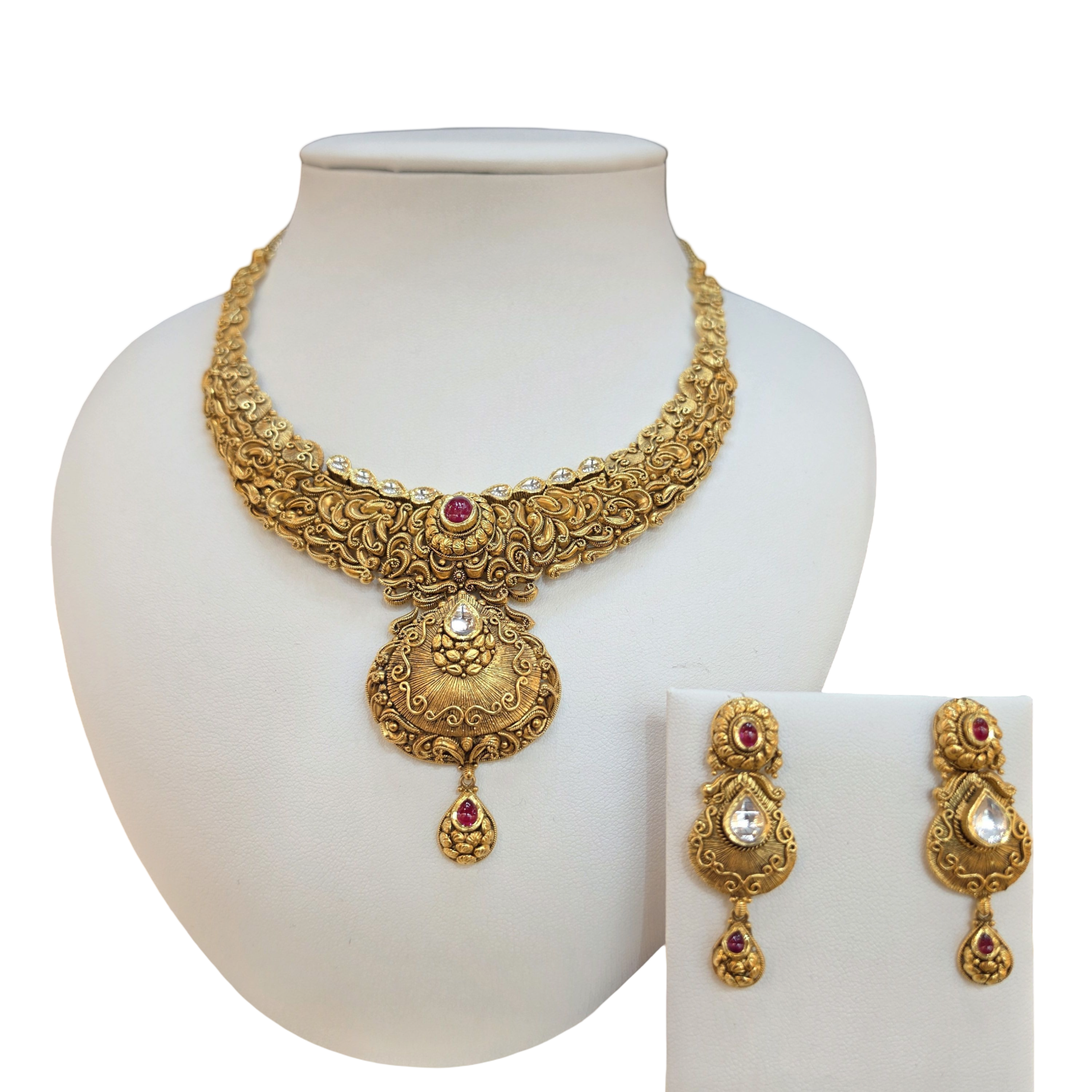 22K Gold Designer Antique Bridal Set