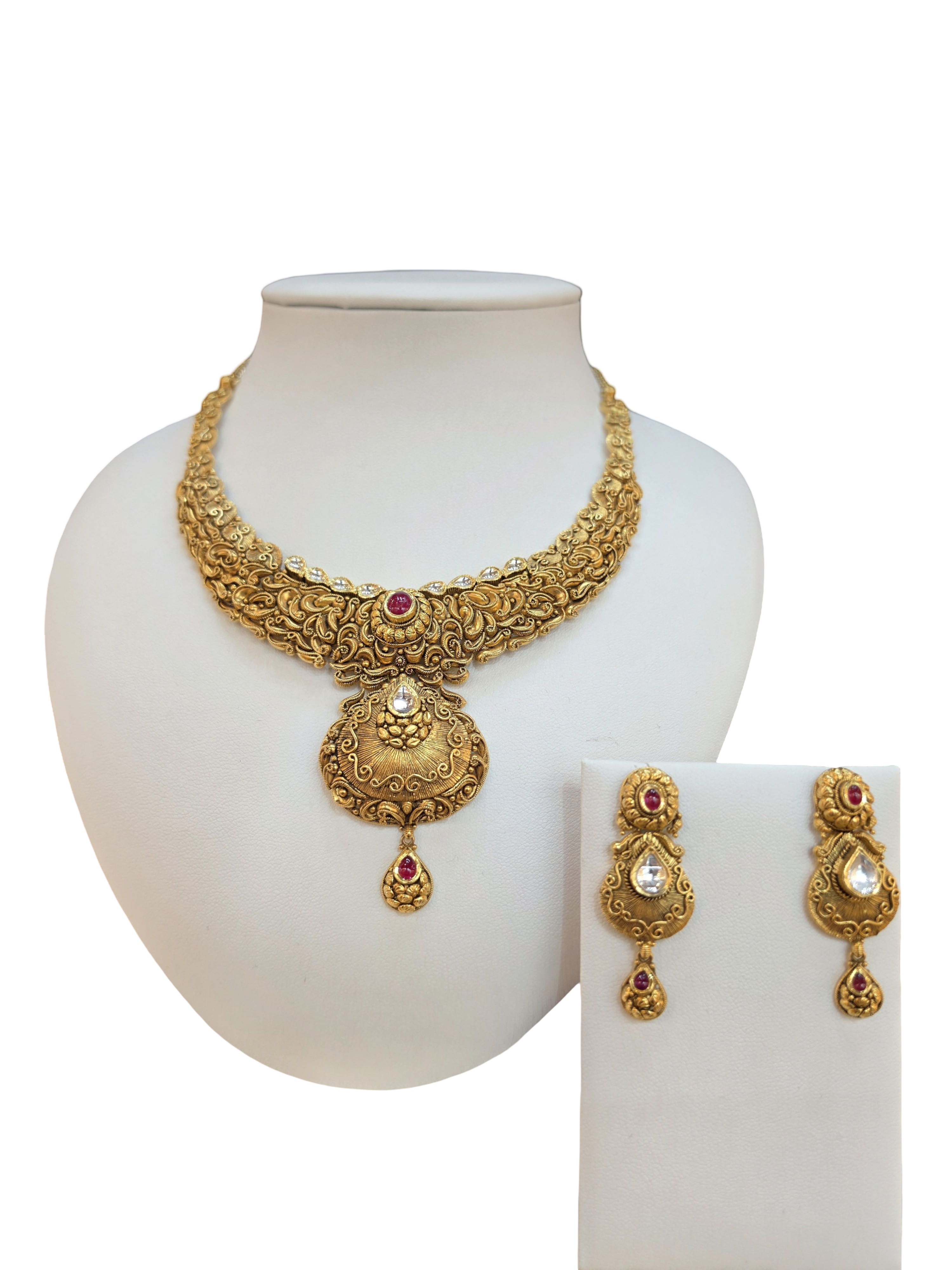 22K Gold Designer Antique Bridal Set