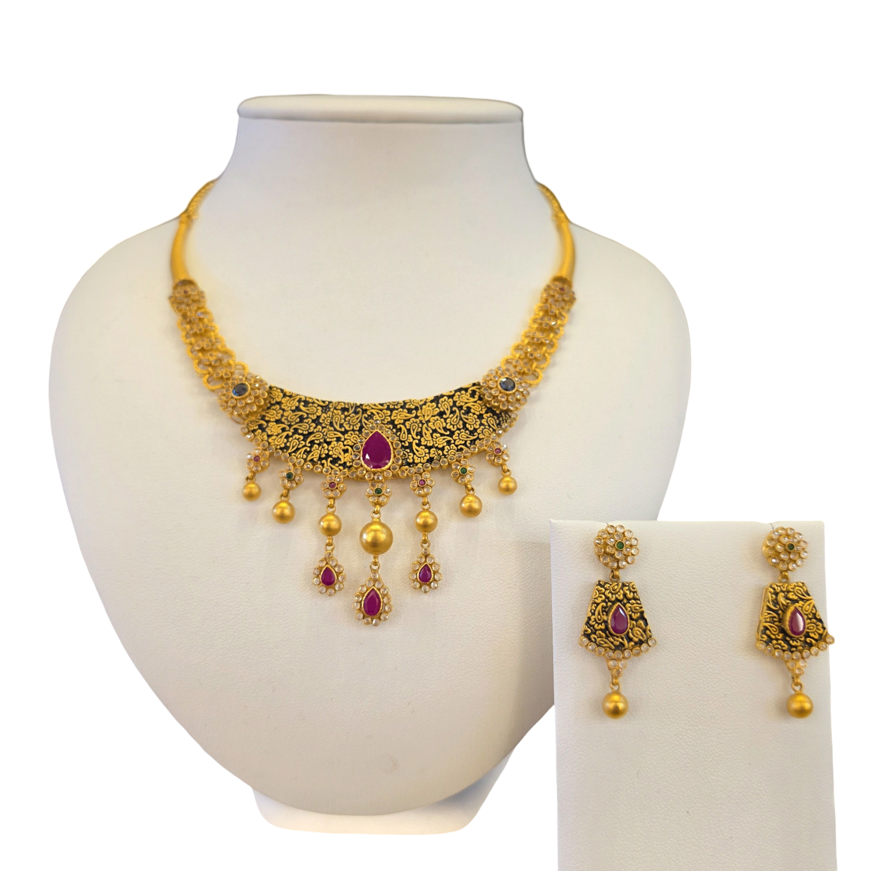 22K Gold Designer Antique Bridal Set