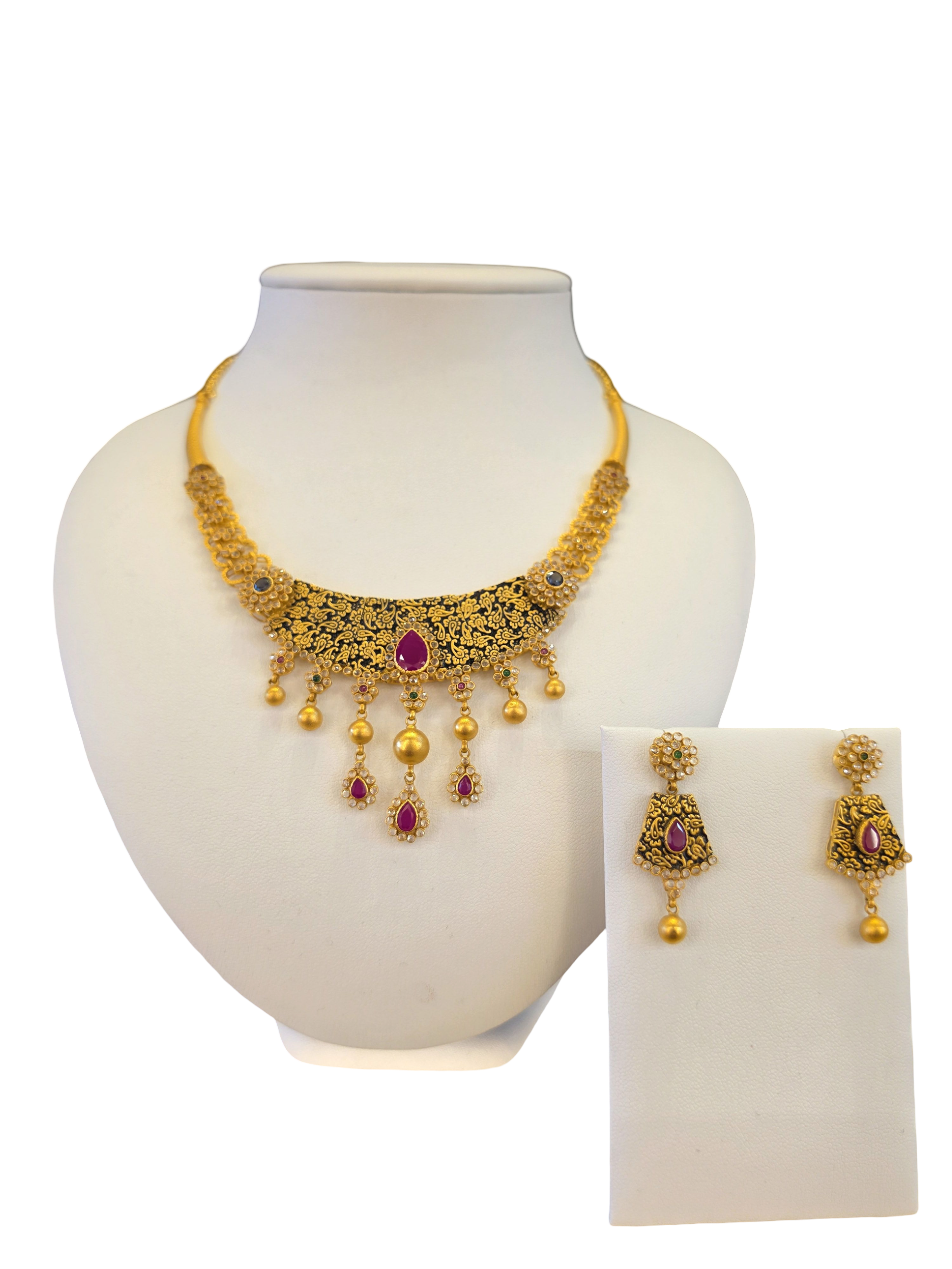 22K Gold Designer Antique Bridal Set