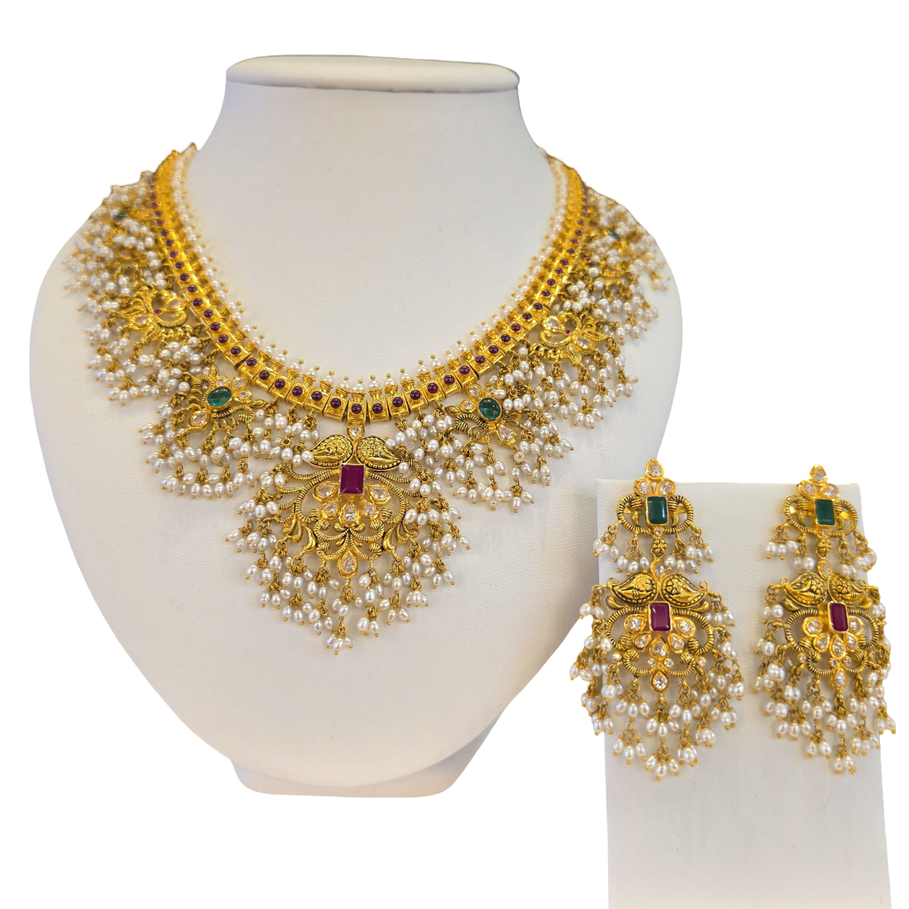 22K Gold Jadau Designer Bridal Set