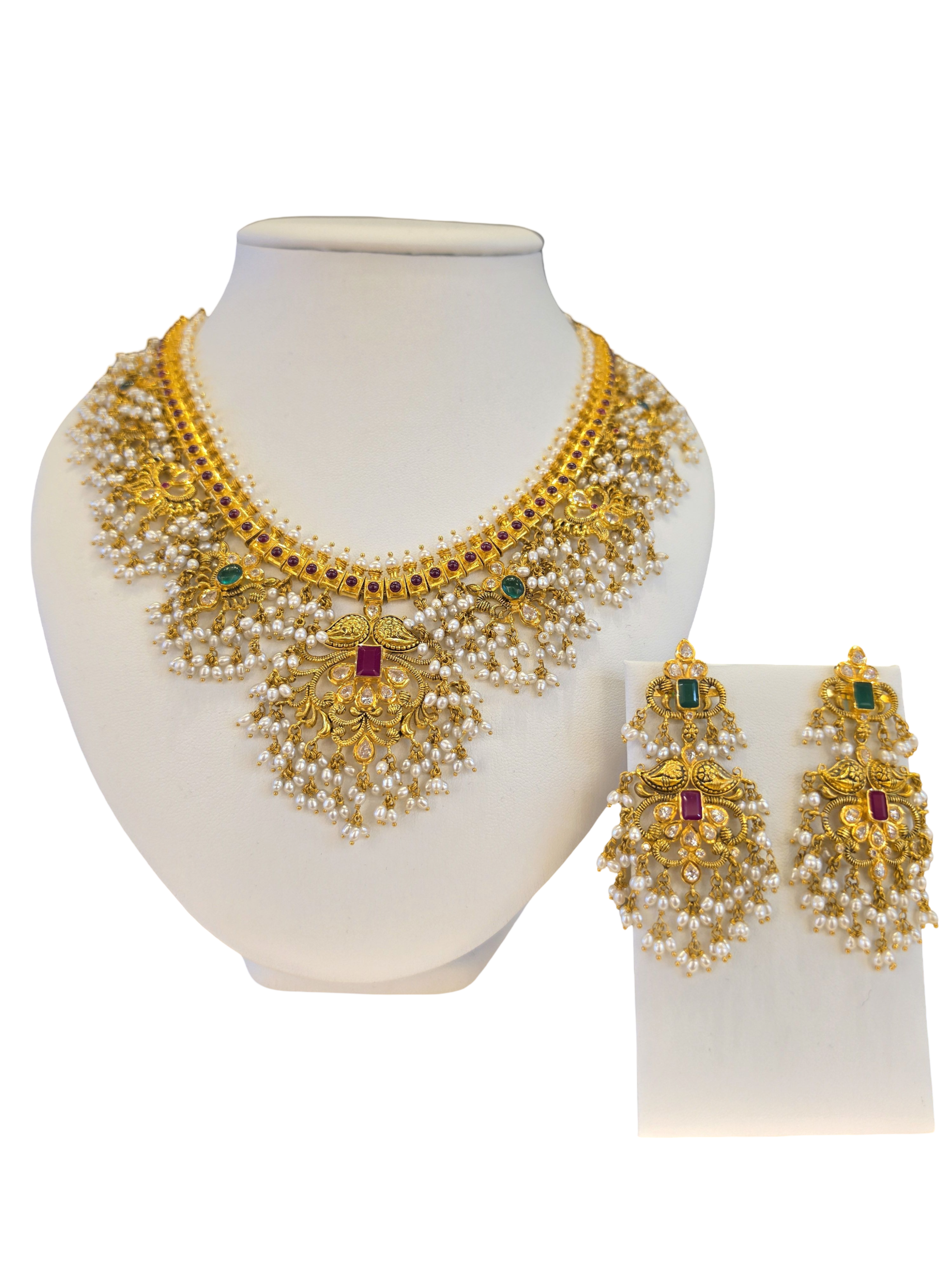 22K Gold Jadau Designer Bridal Set