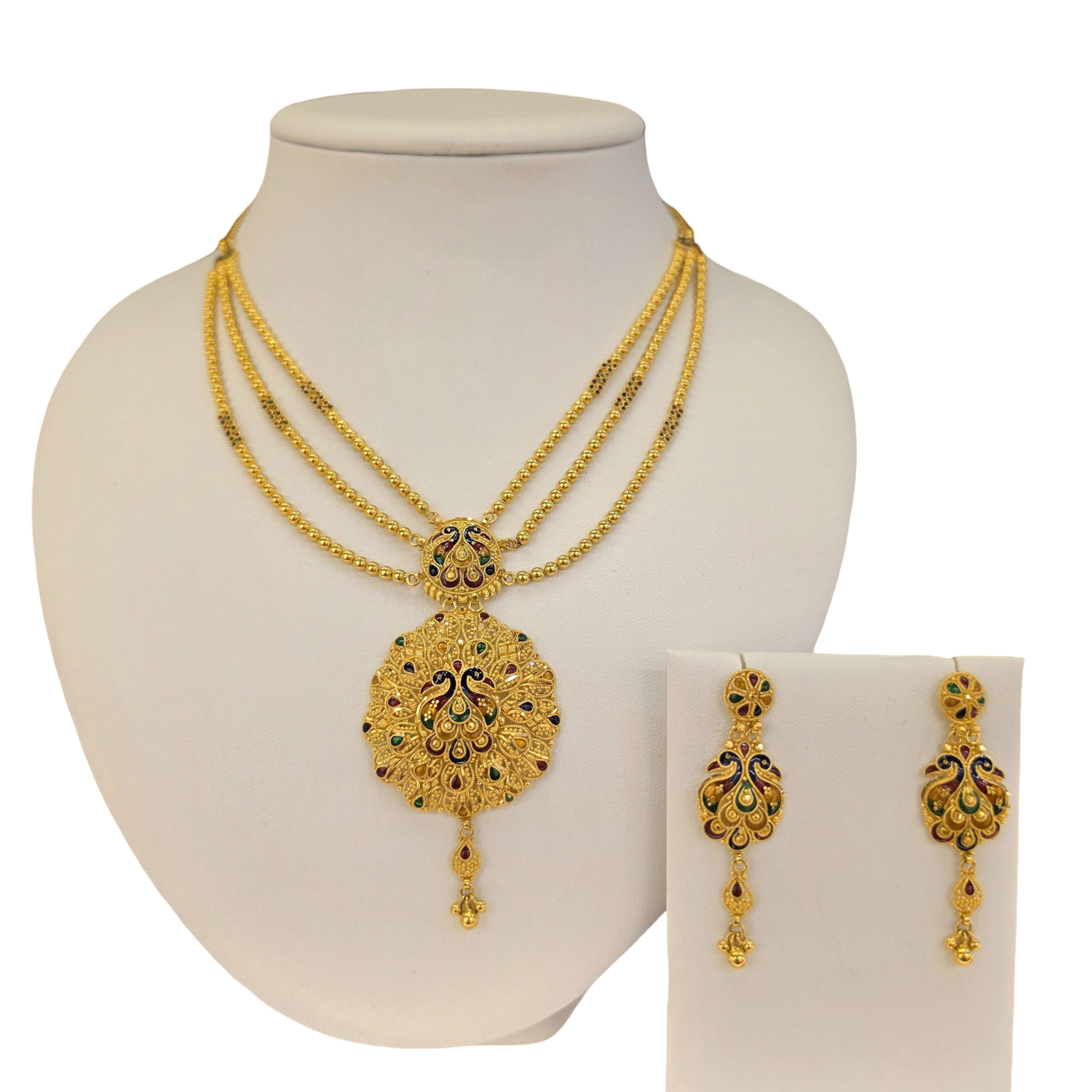 22K Gold Meena Designer Set