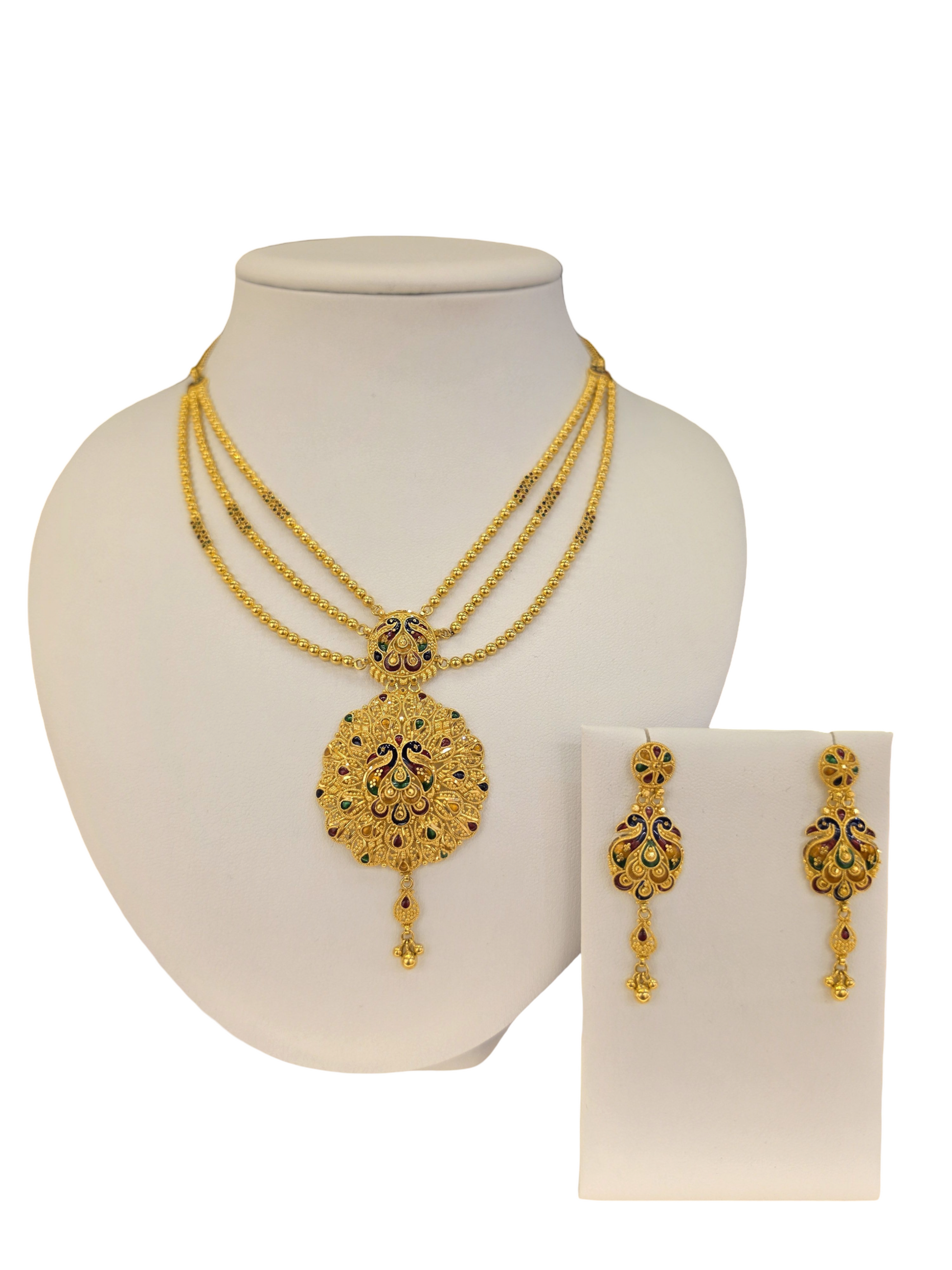 22K Gold Meena Designer Set