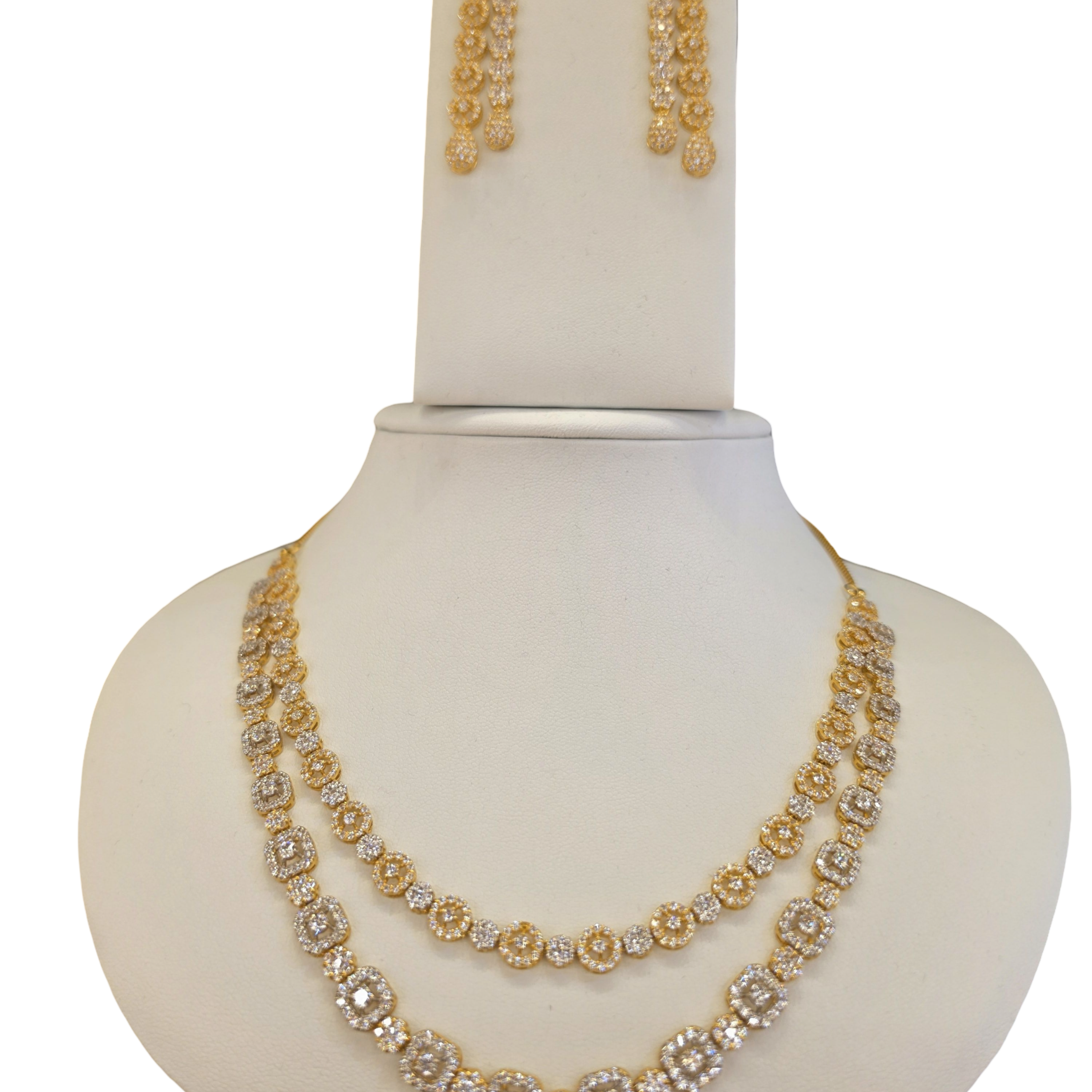22K Gold CZ Designer Set