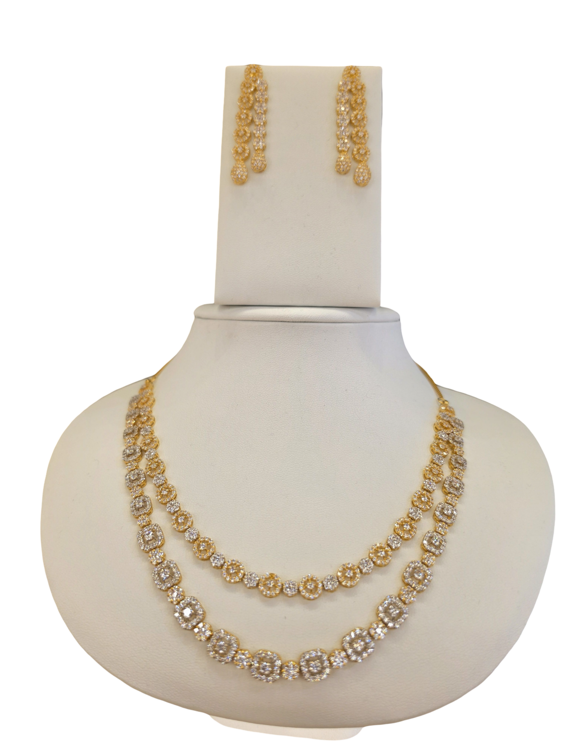 22K Gold CZ Designer Set