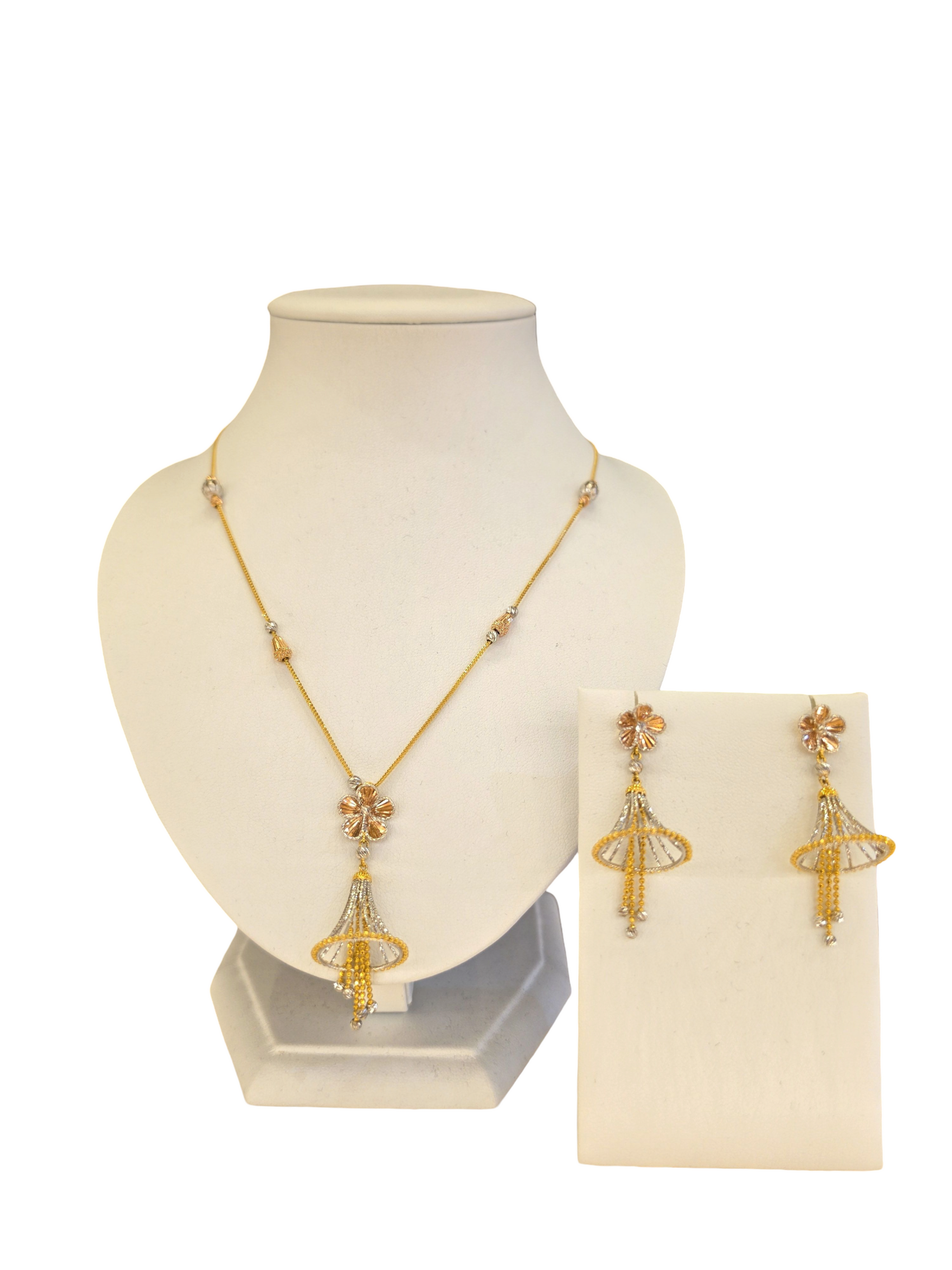 22K Gold Tri-tone Designer Set