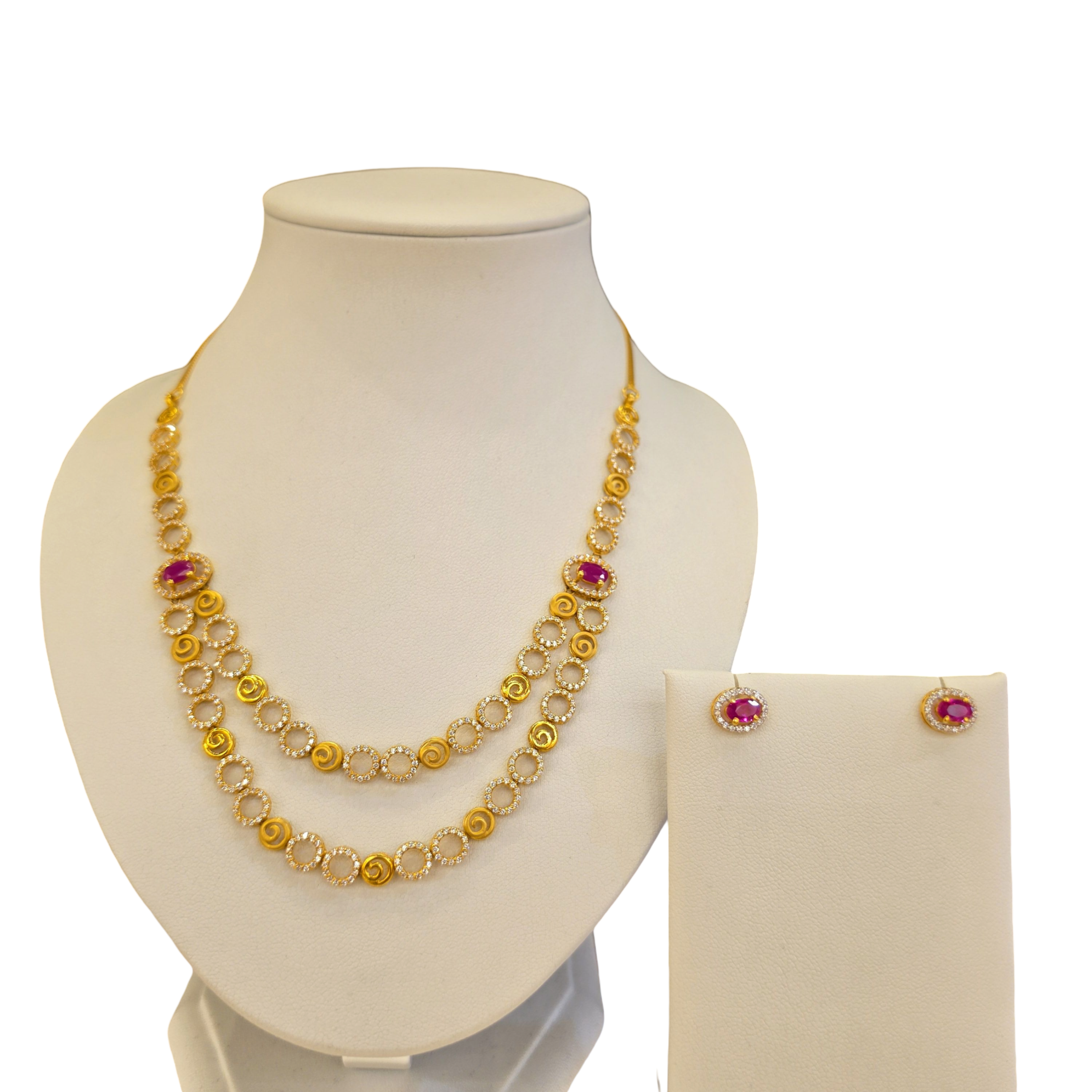22K Gold CZ Designer Set