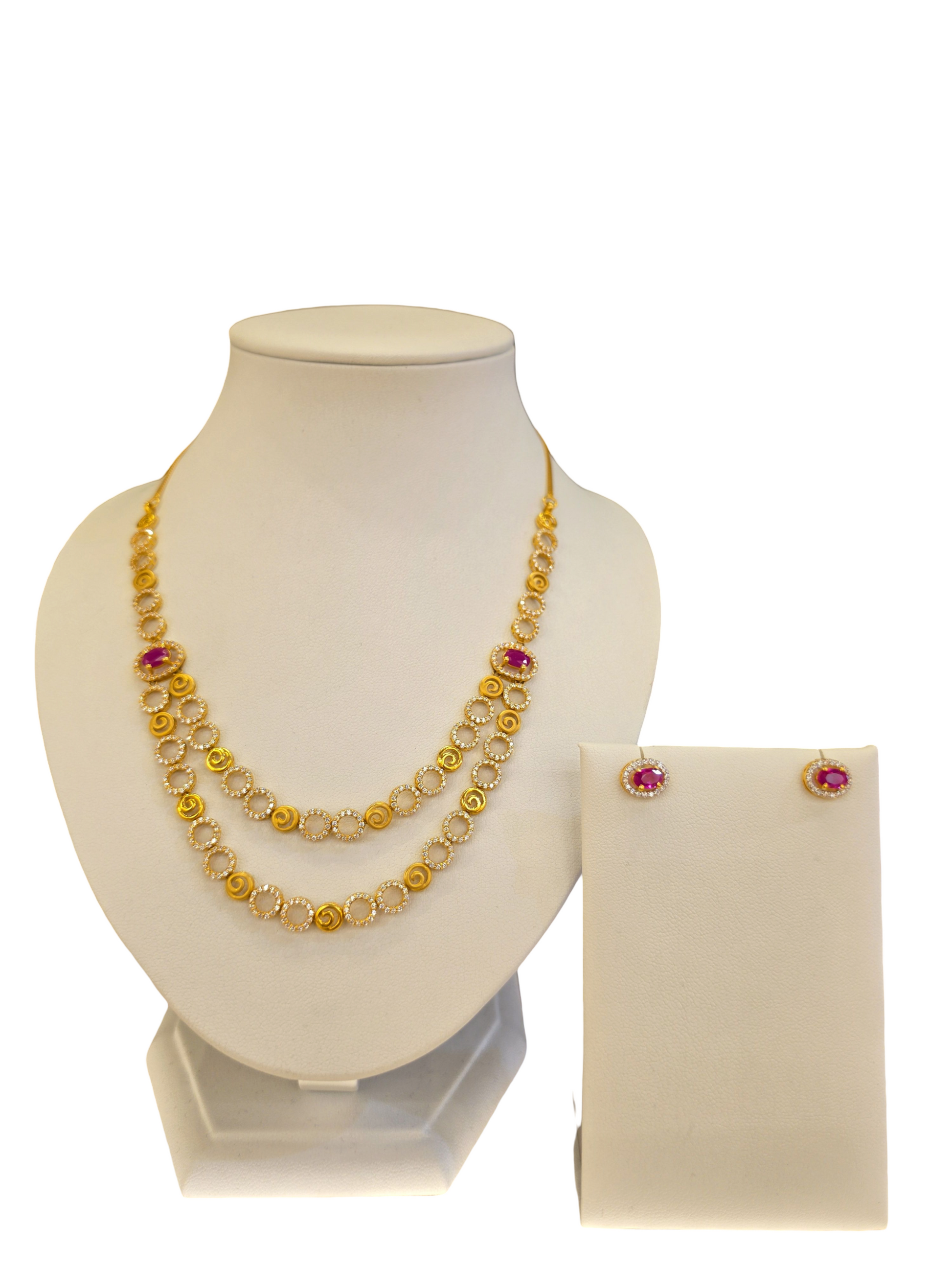 22K Gold CZ Designer Set