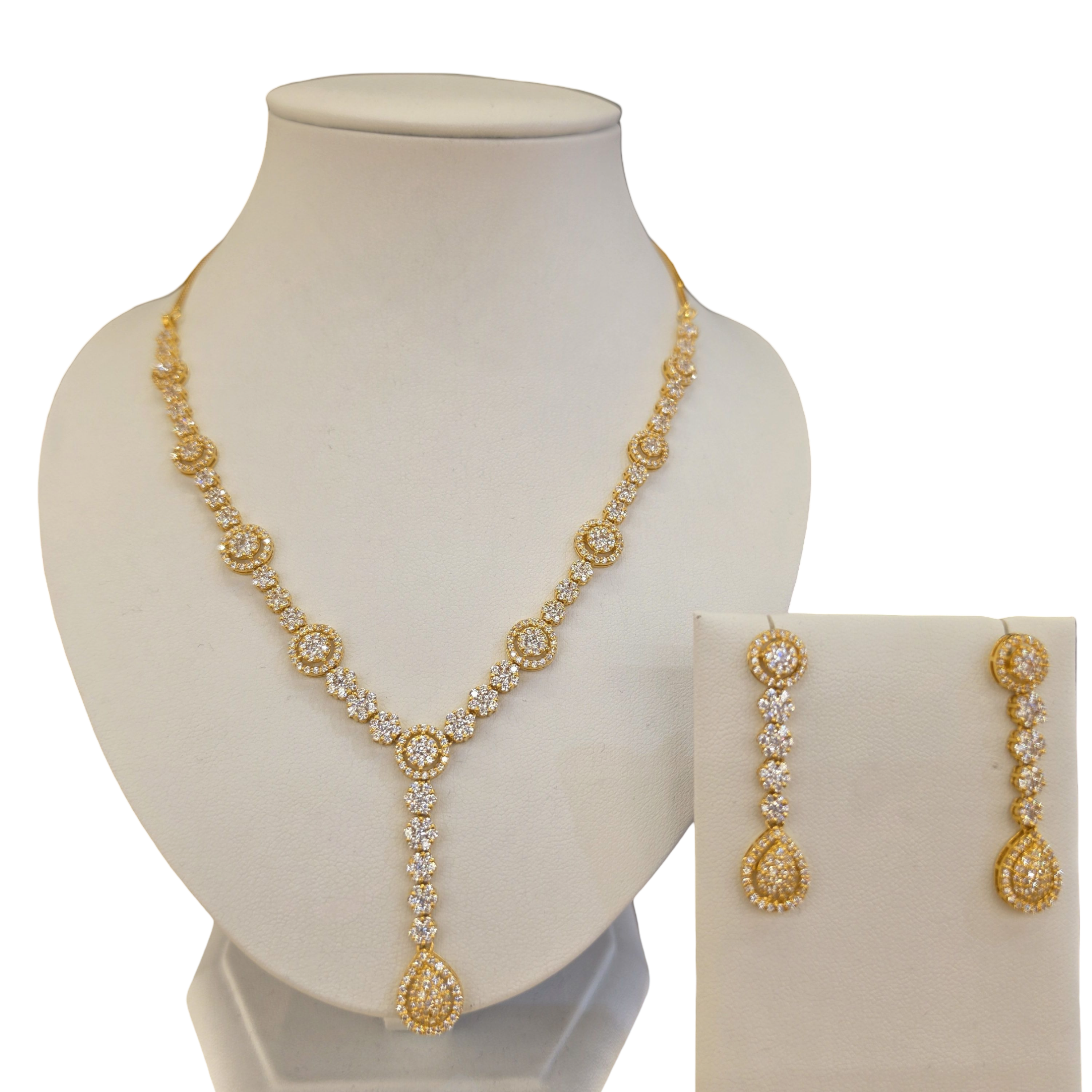 22K Gold CZ Designer Set