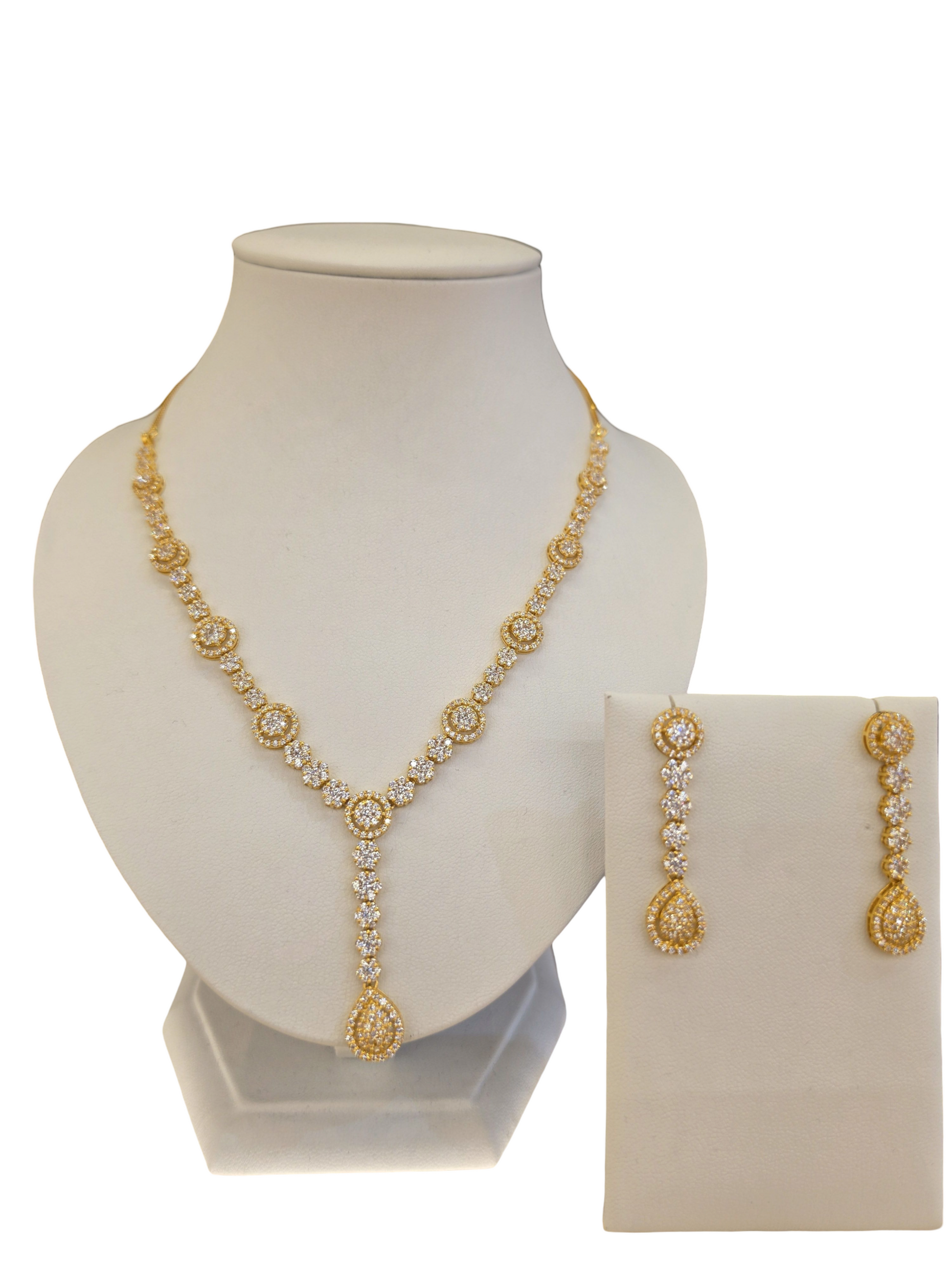 22K Gold CZ Designer Set