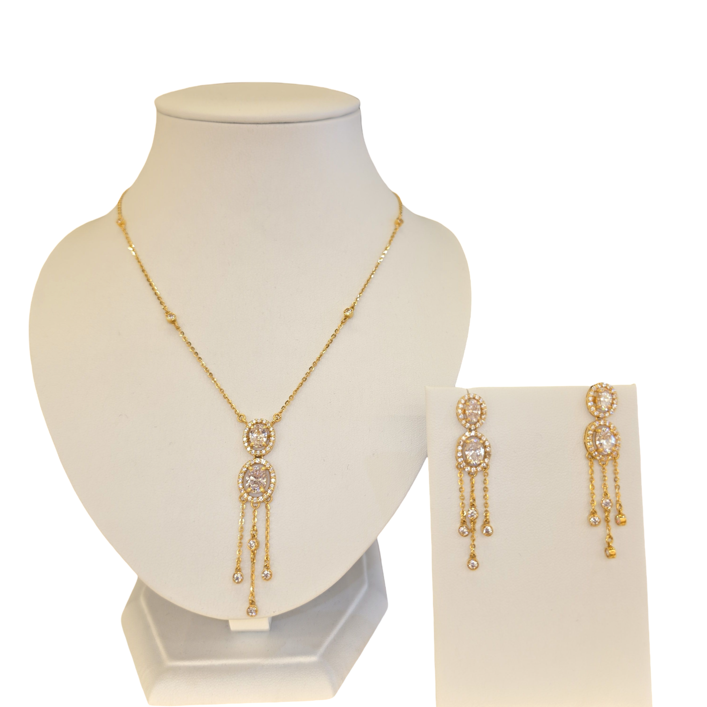 22K Gold CZ Designer Set