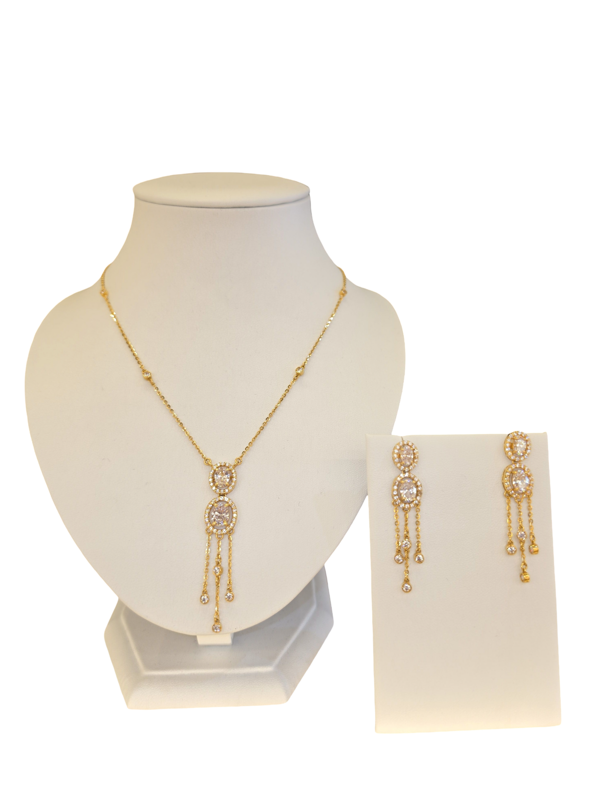 22K Gold CZ Designer Set