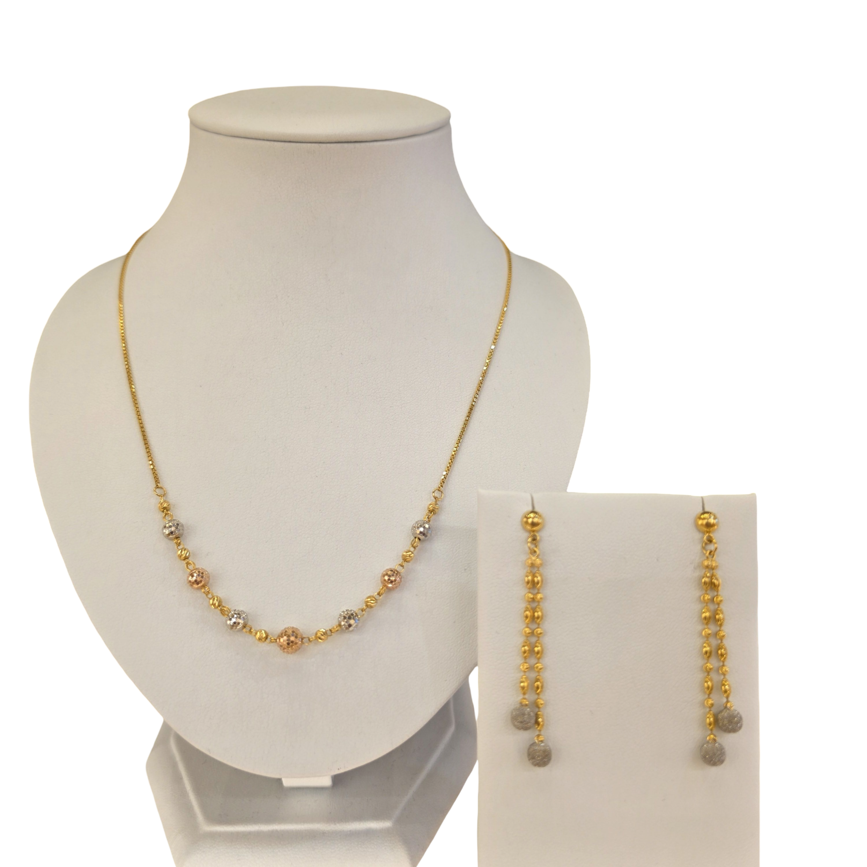 22K Gold Tri-tone Designer Set