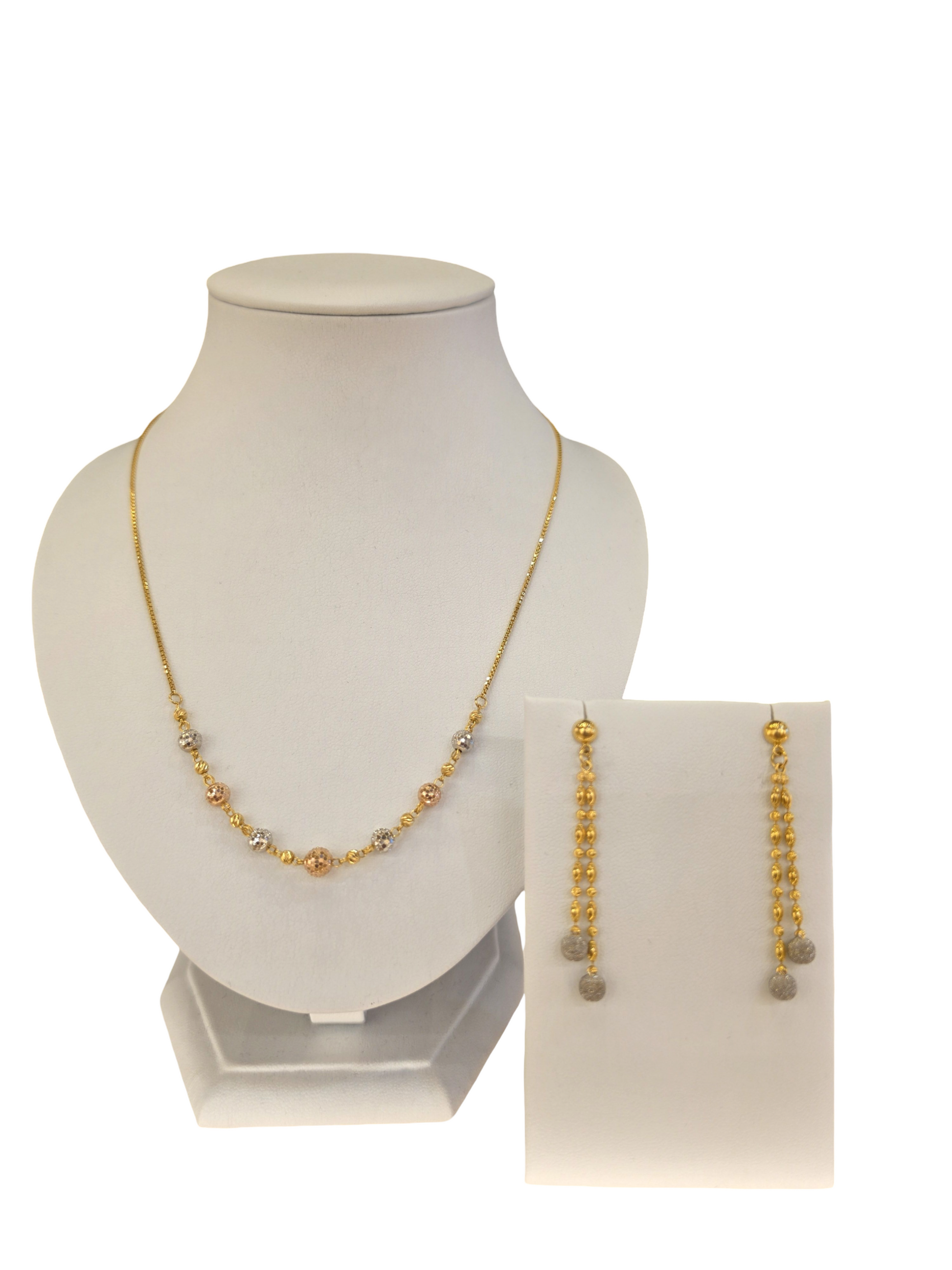 22K Gold Tri-tone Designer Set