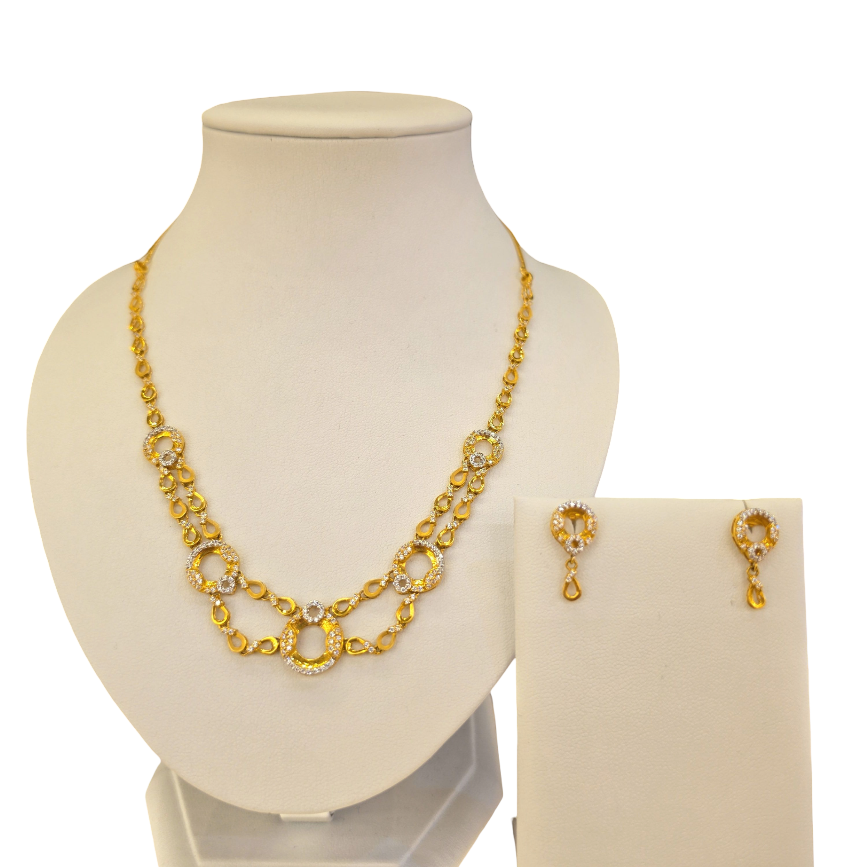 22K Gold CZ Designer Set