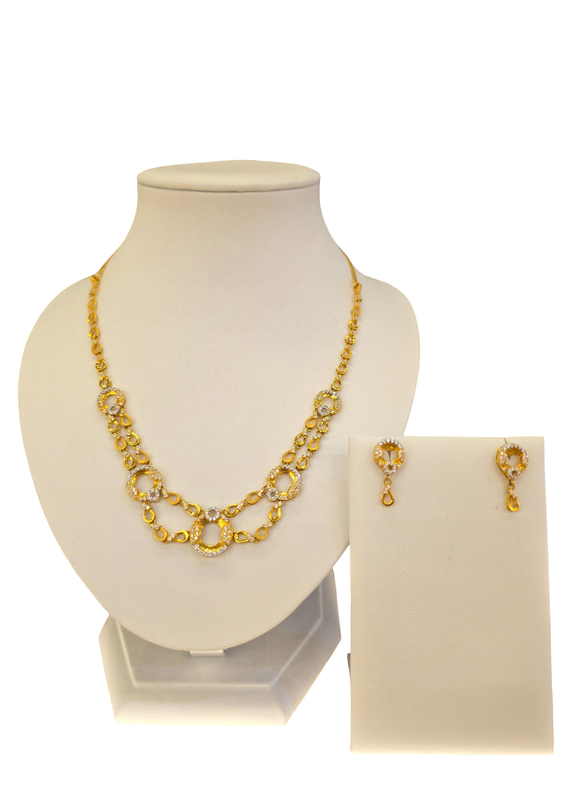 22K Gold CZ Designer Set