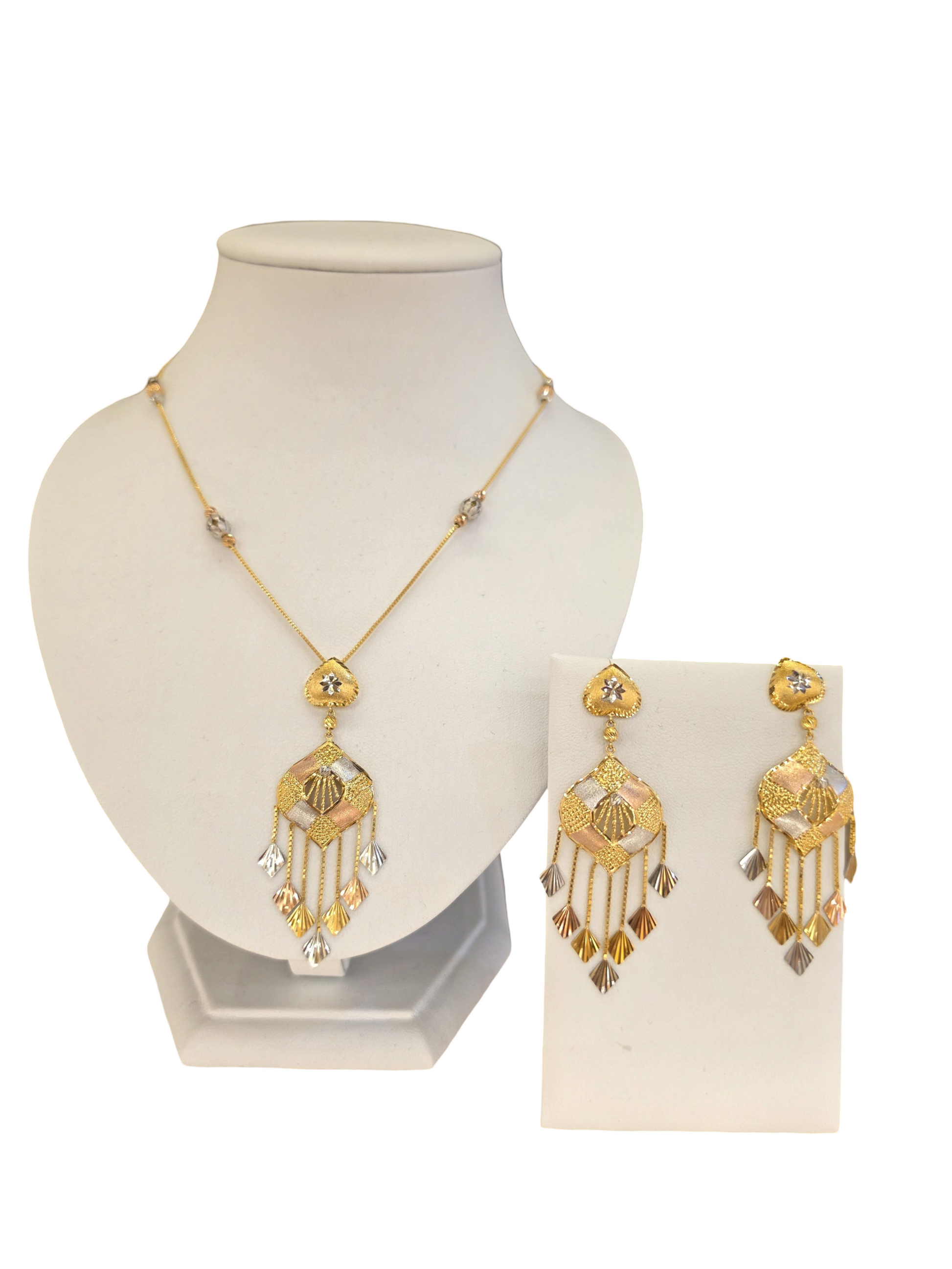 22K Gold Tri-tone Designer Set