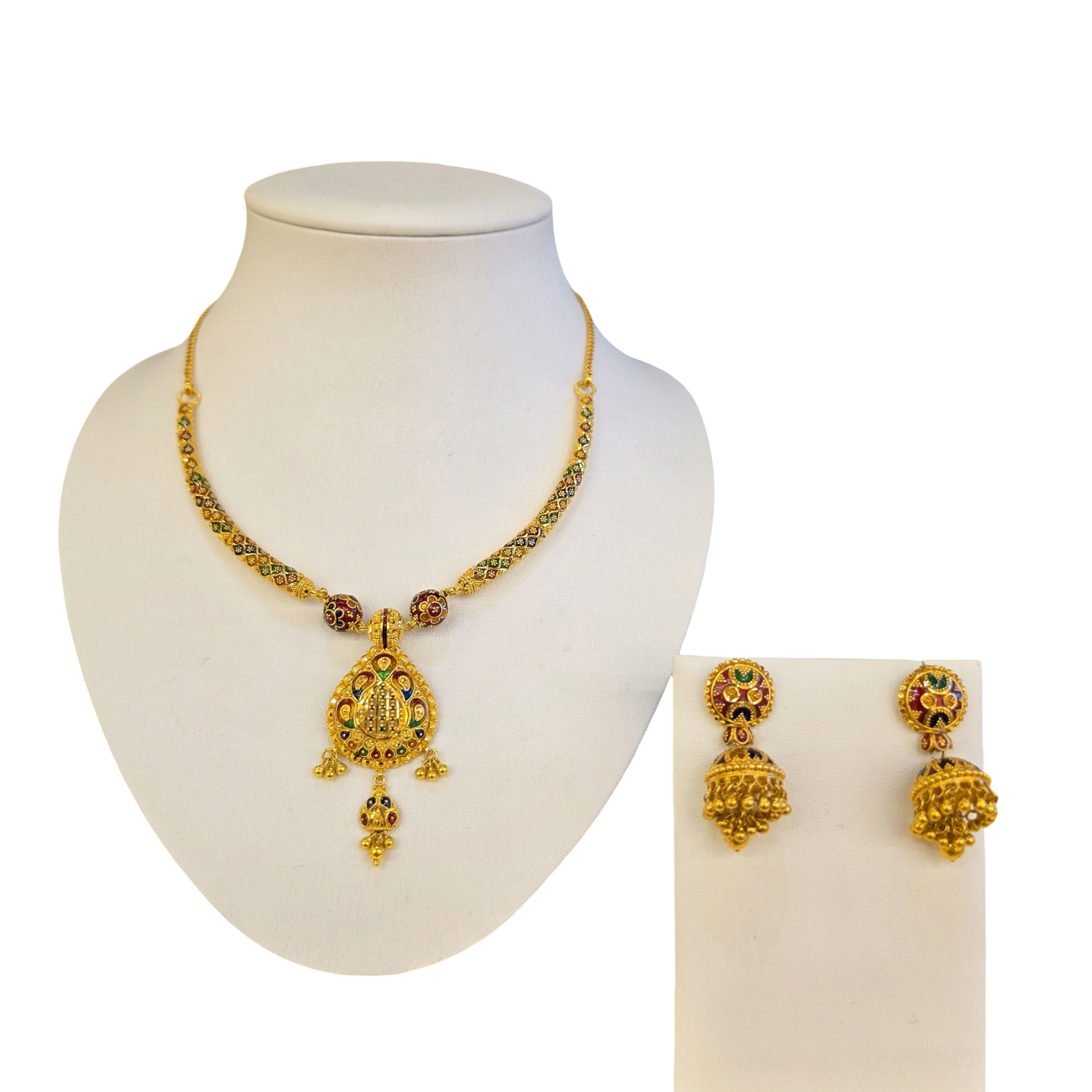 22K Gold Meena Designer Set