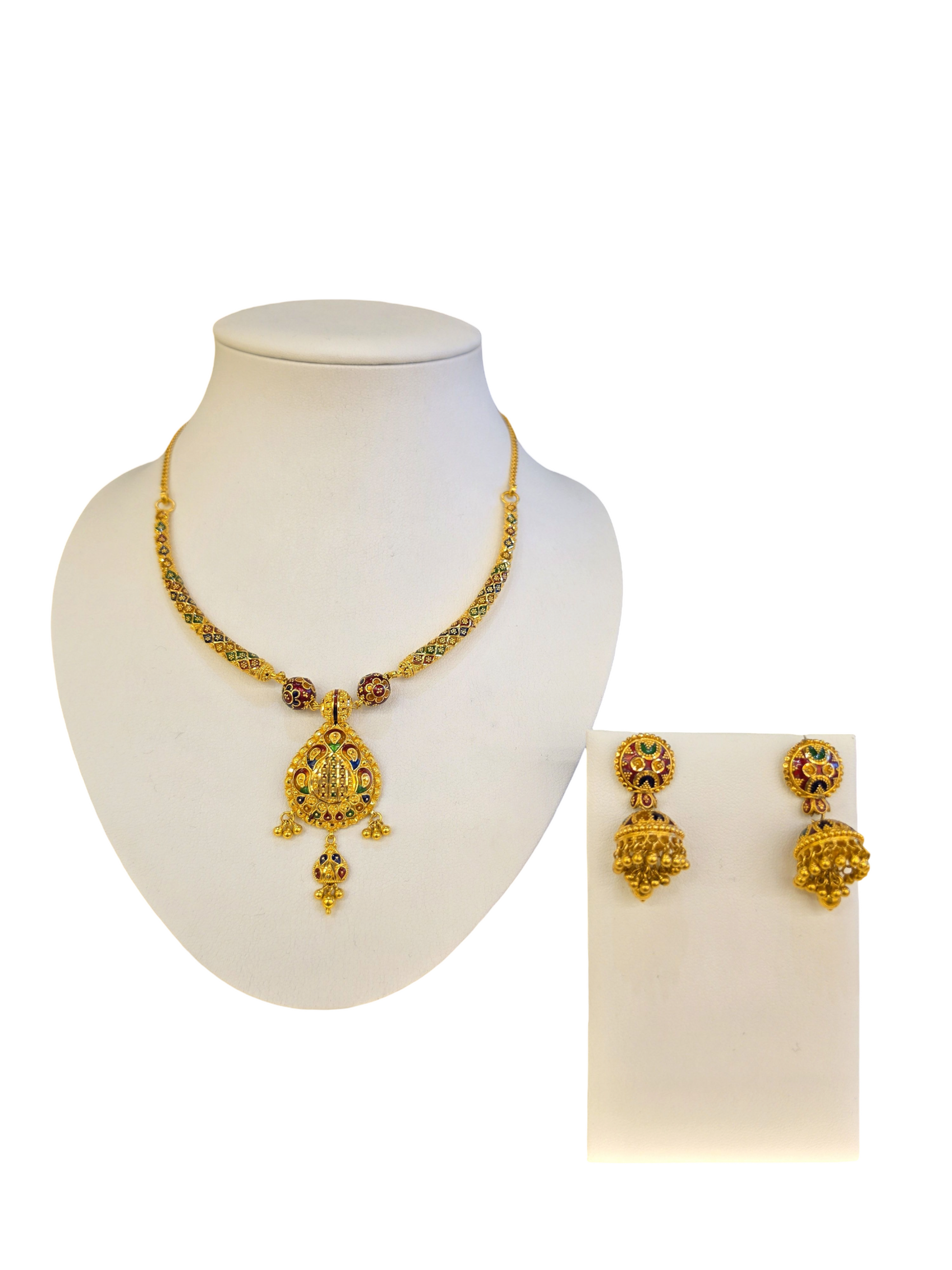 22K Gold Meena Designer Set