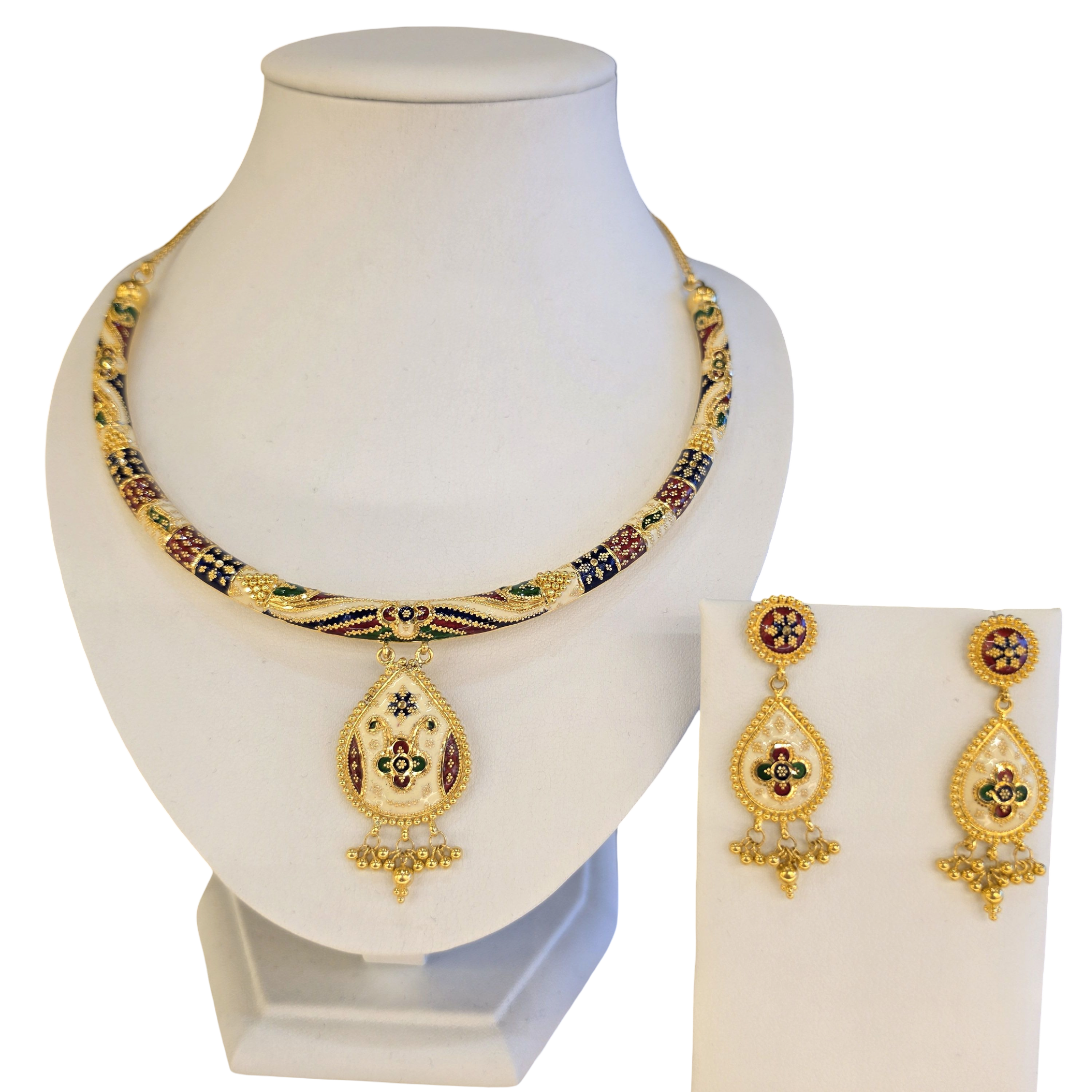 22K Gold Meena Designer Set