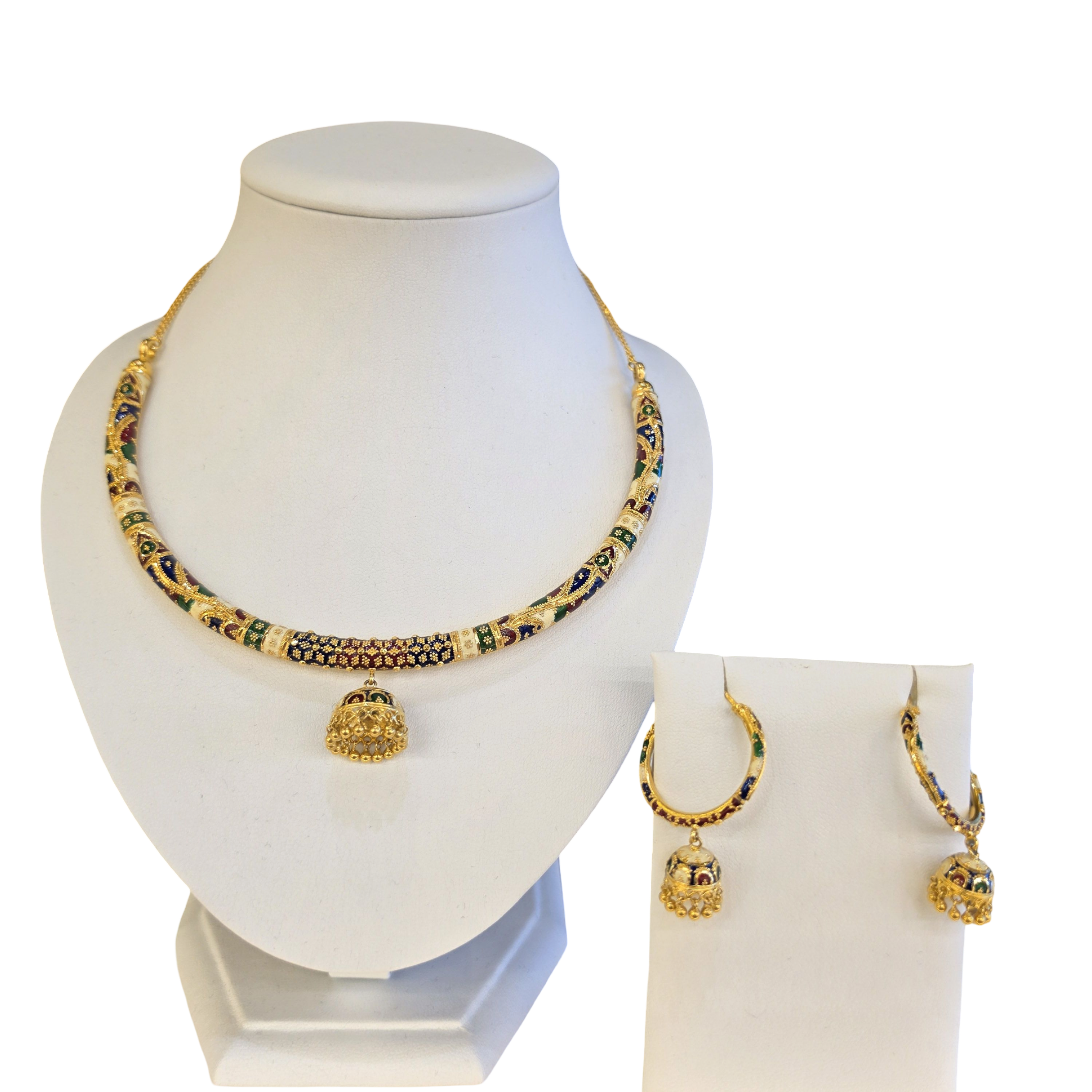 22K Gold Meena Designer Set