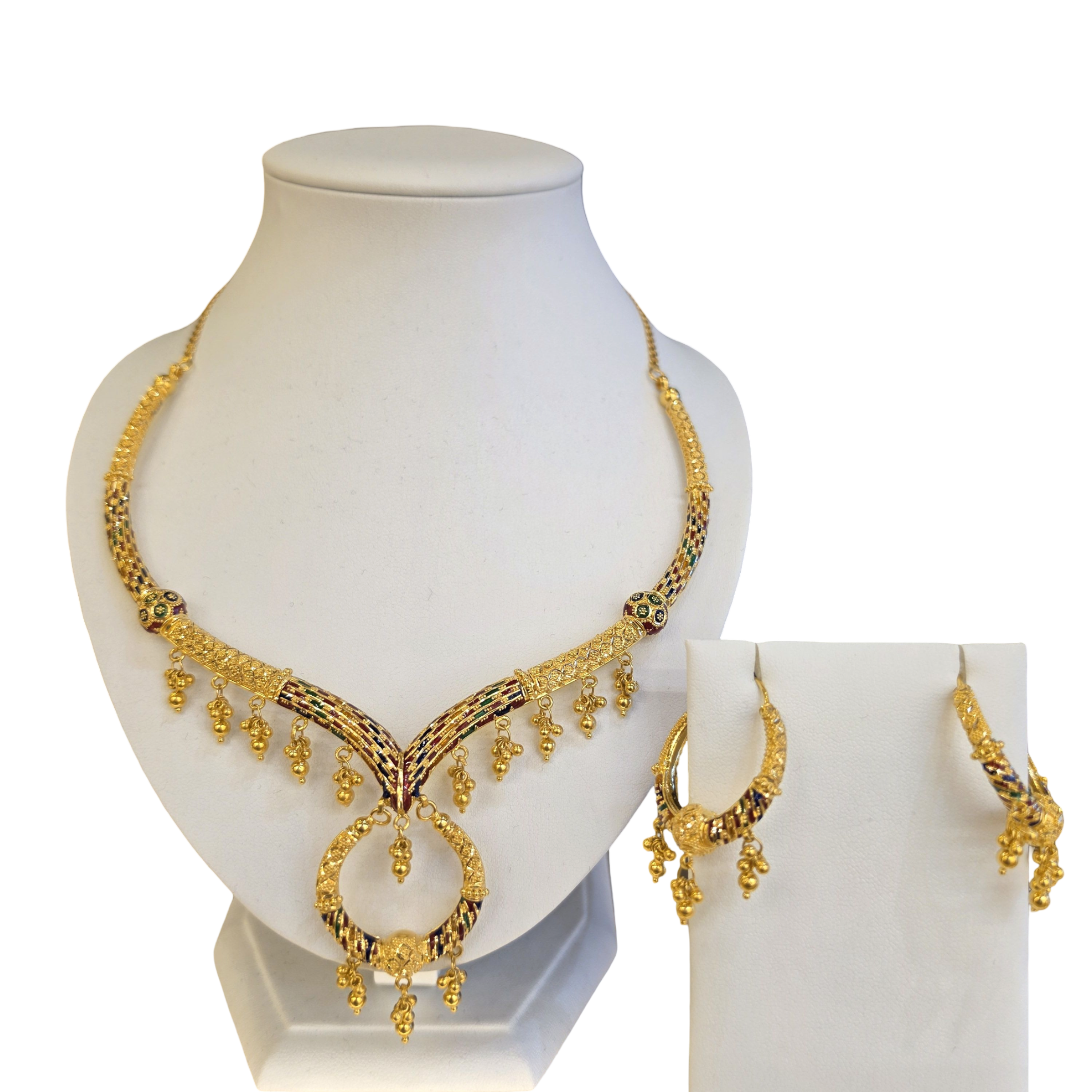 22K Gold Meena Designer Set
