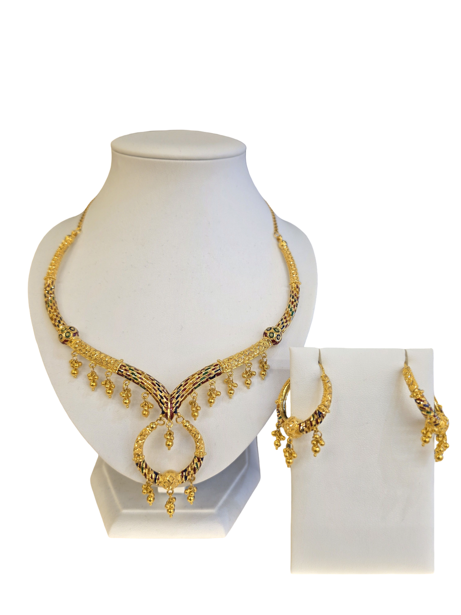 22K Gold Meena Designer Set