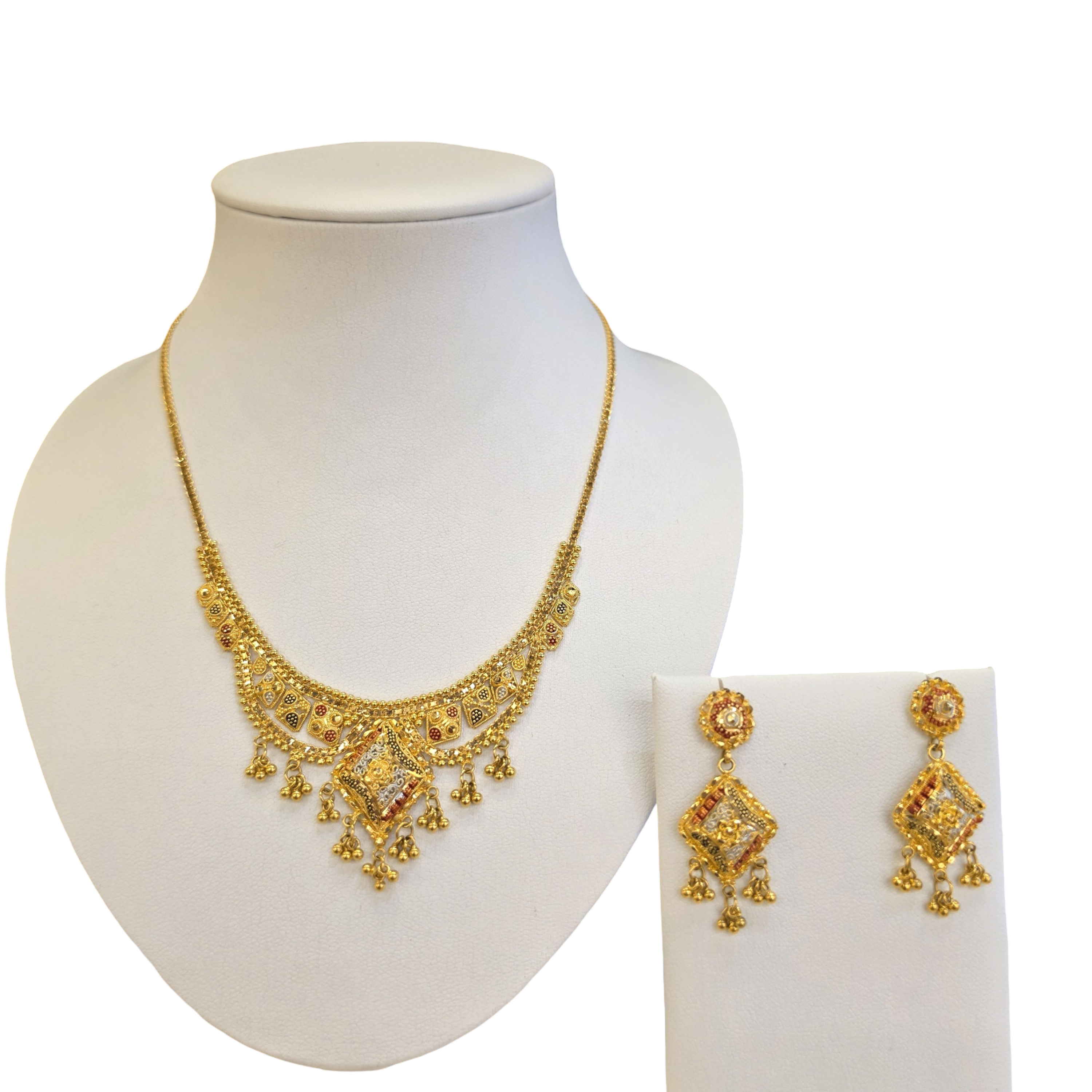 22K Gold Tri-tone Designer Set