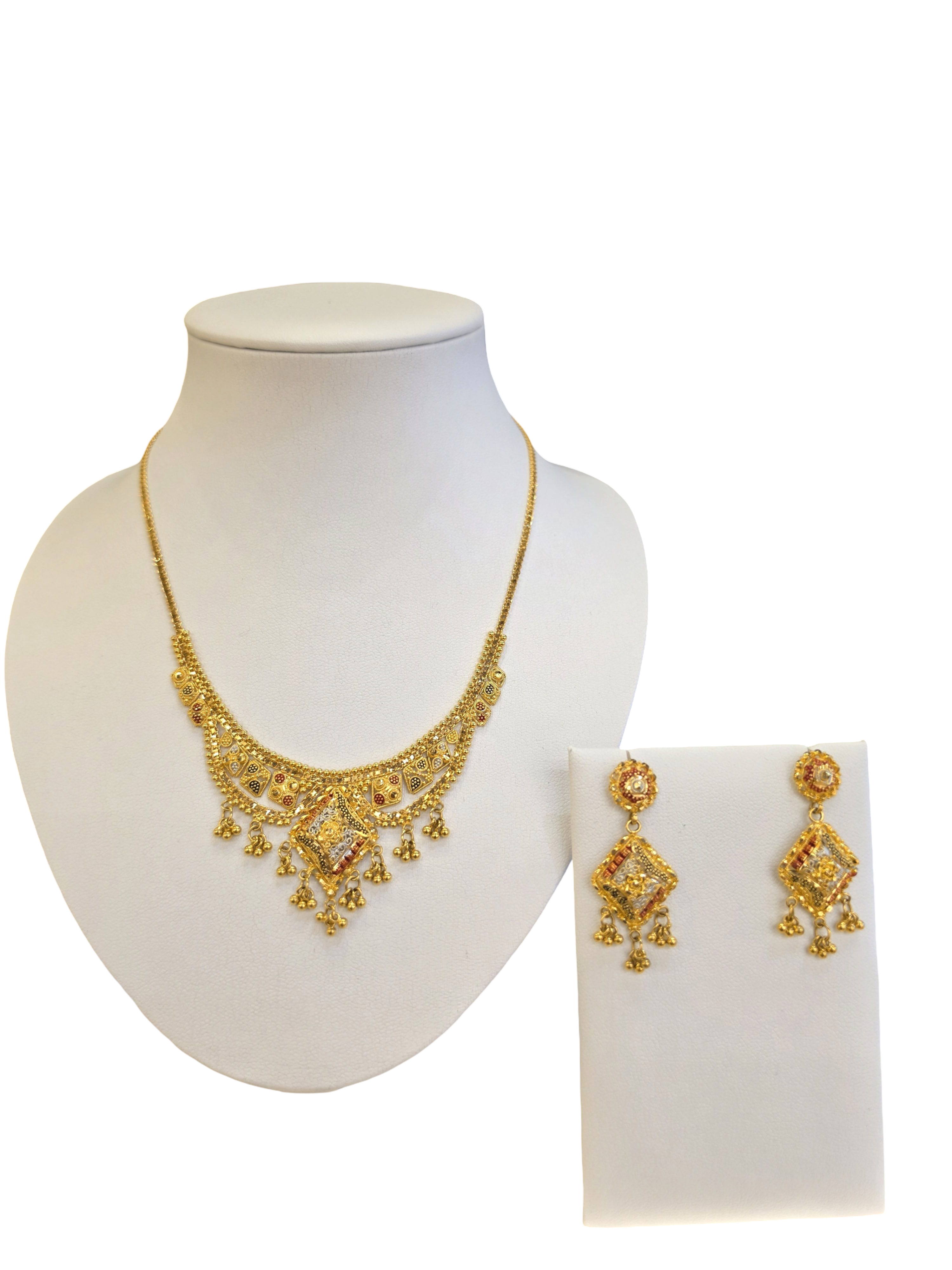 22K Gold Tri-tone Designer Set