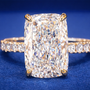 3.5 ct Elongated Cushion Lab Diamond Engagement Ring