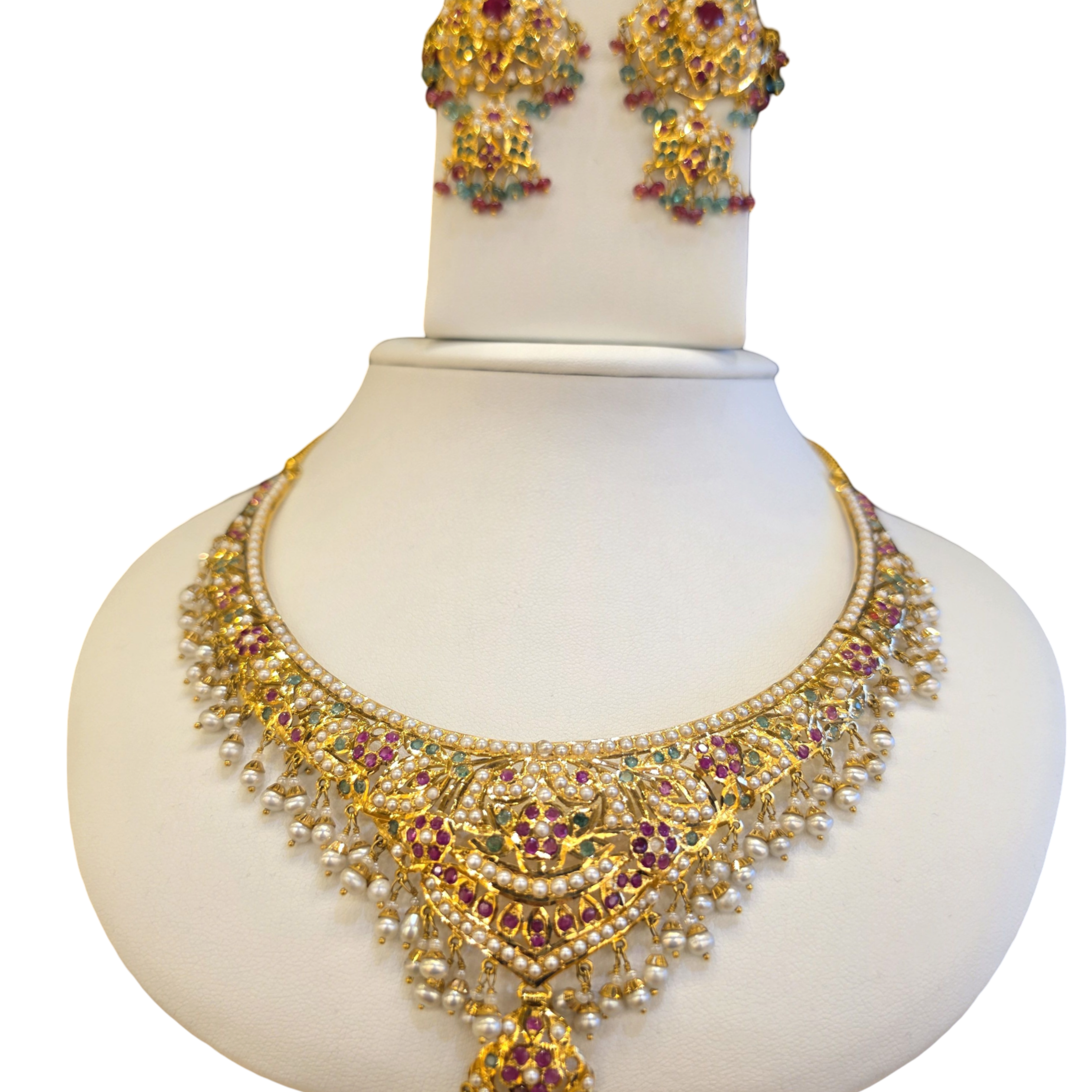22K Gold Jadau Designer Bridal Set
