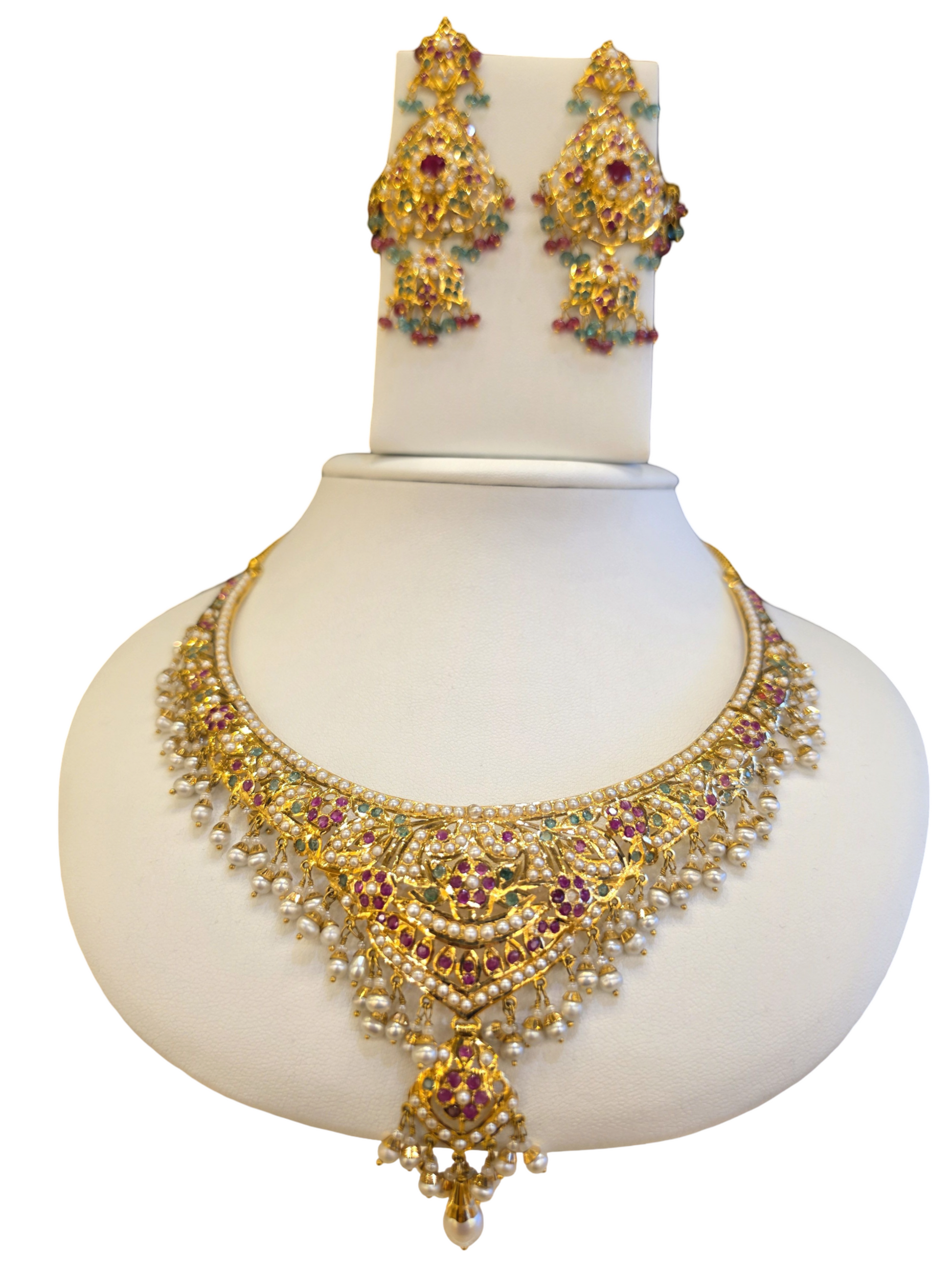 22K Gold Jadau Designer Bridal Set