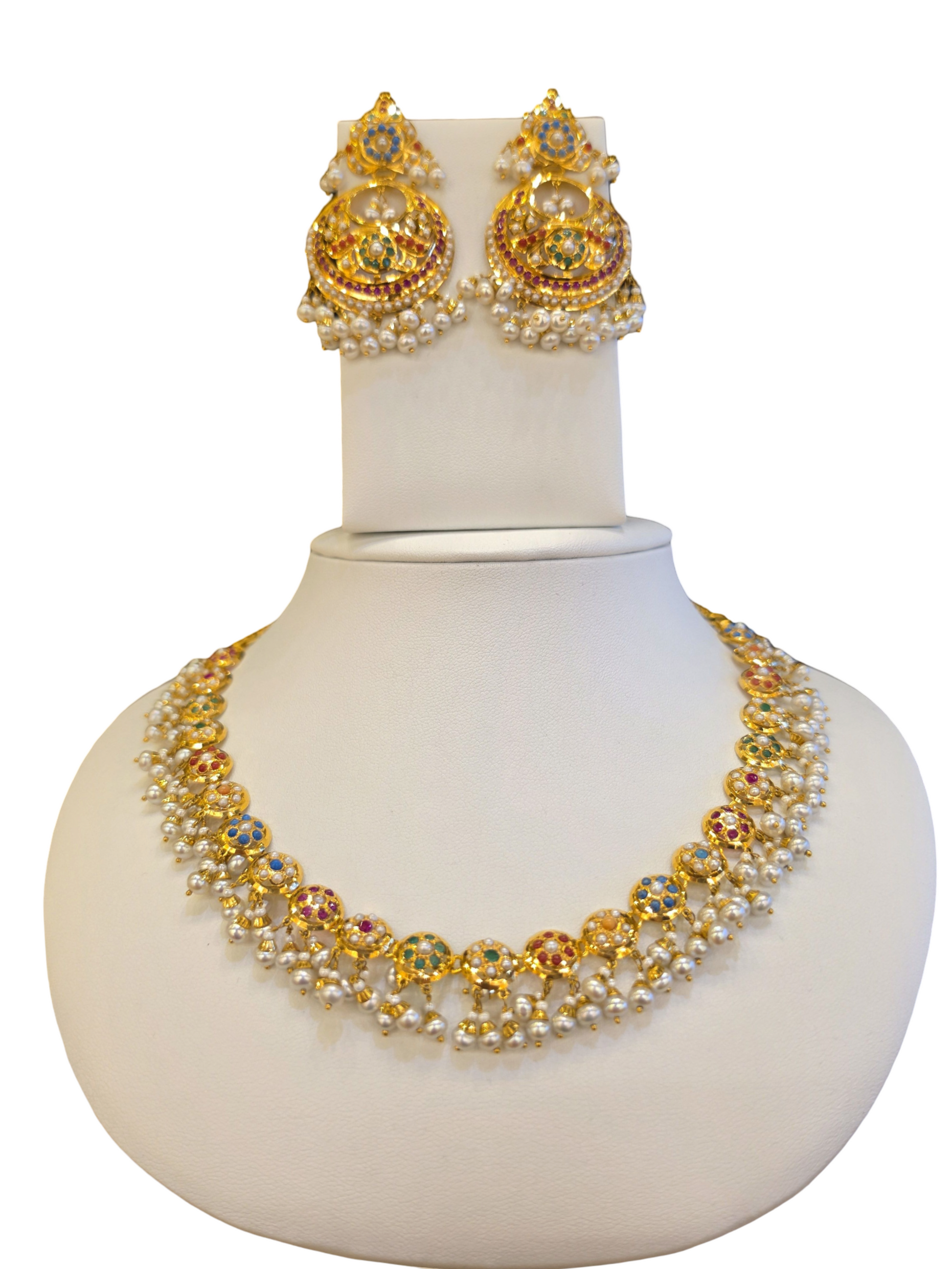 22K Gold Jadau Designer Set