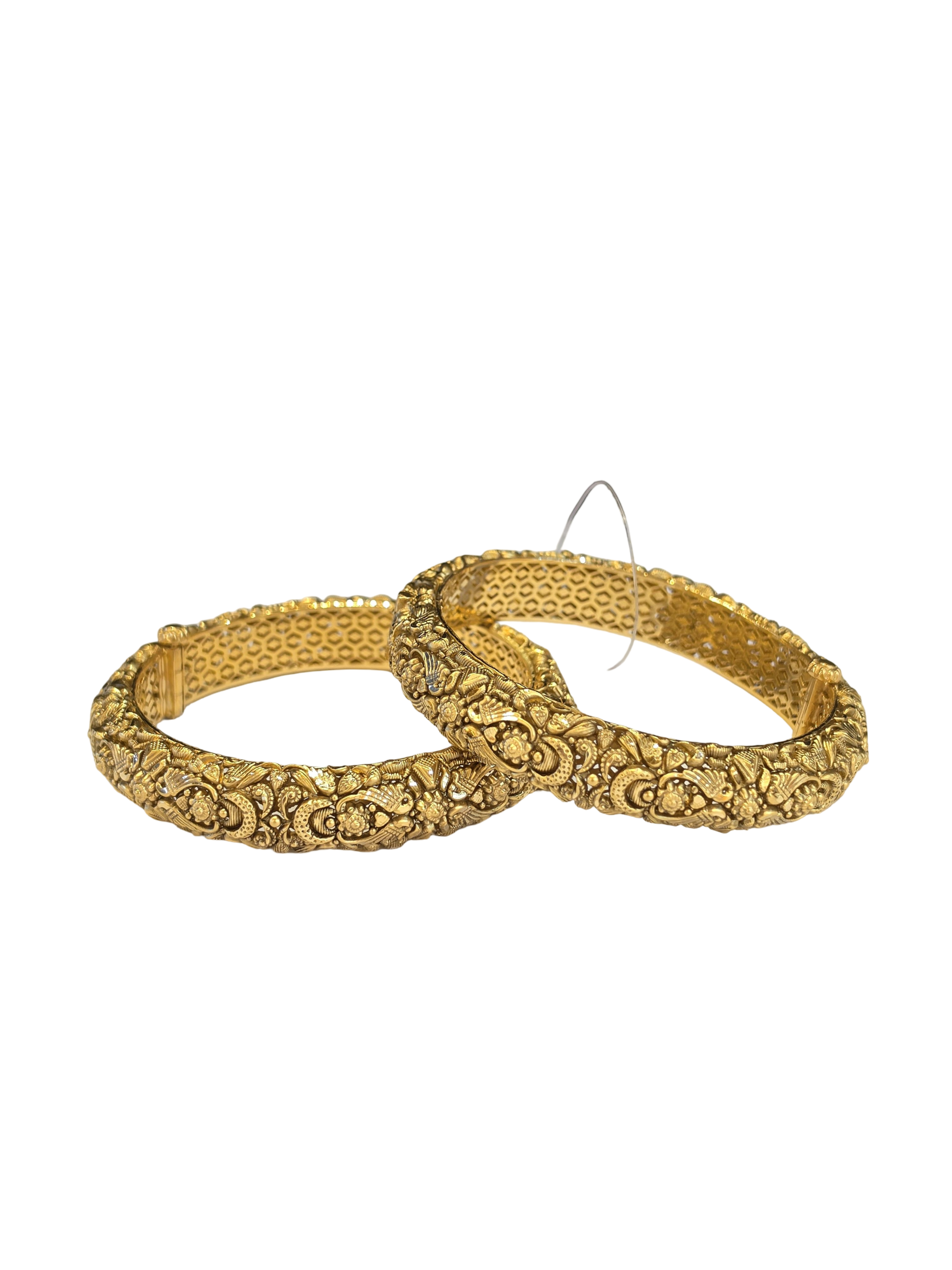 22K Gold Designer Set Of Screw Bangles