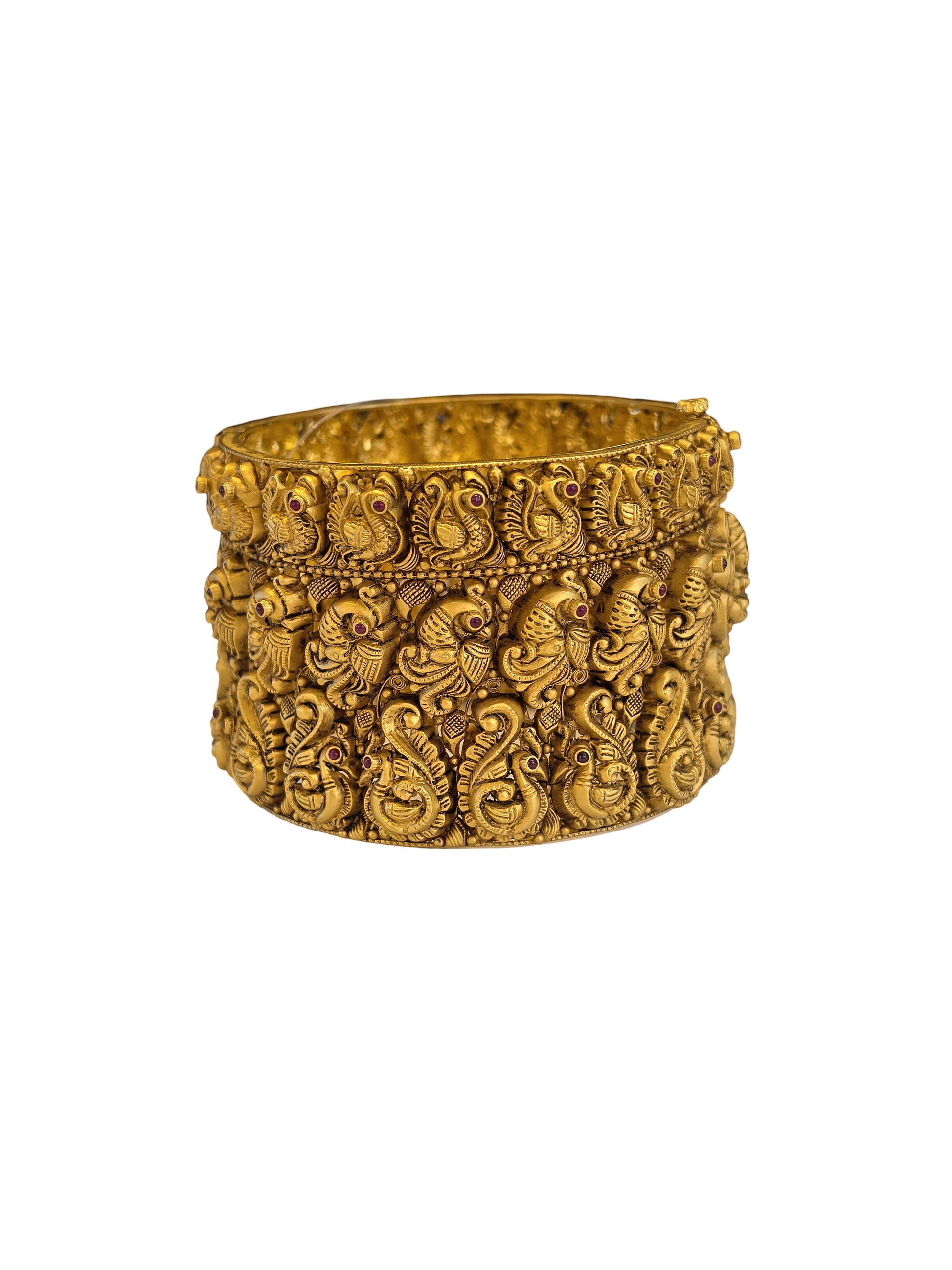 22K Gold Designer Screw Single Bangle